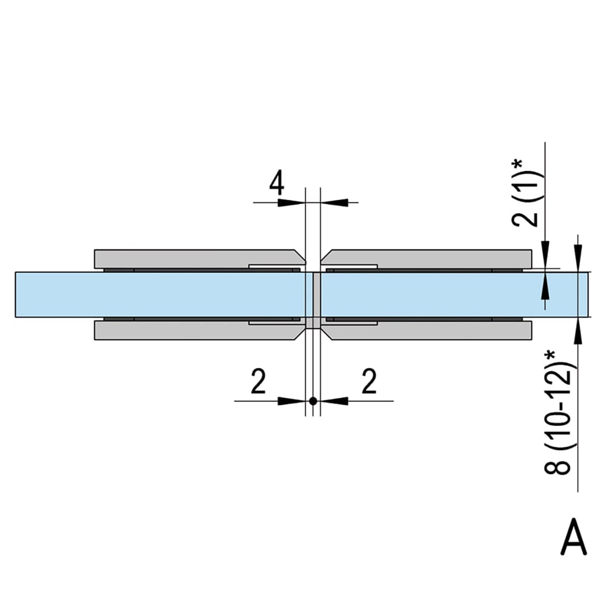 Bilbao Basic Glass to Glass Shower Hinge - 180° - 8-12mm Glass - Polished Chrome - view 3