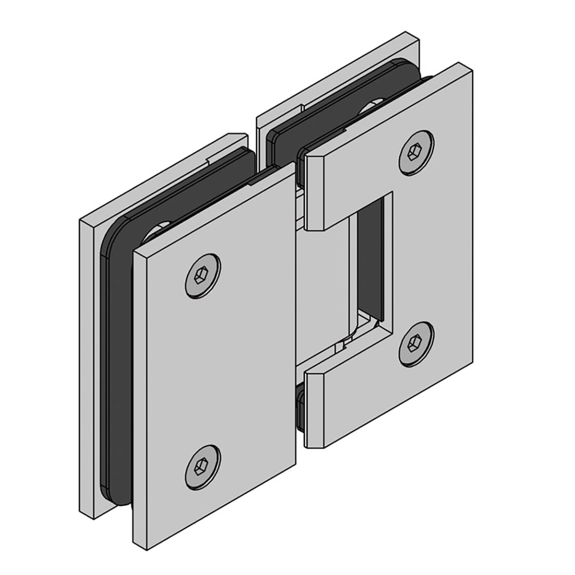 Bilbao Basic Glass to Glass Shower Hinge - 180° - 8-12mm Glass - Polished Chrome - view 4