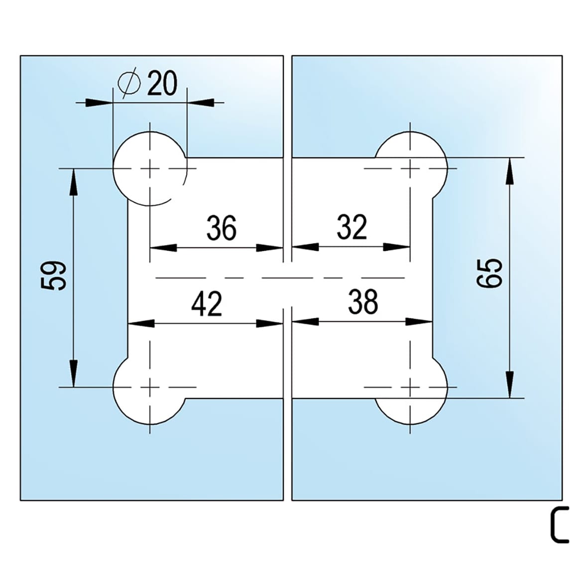 Bilbao Basic Glass to Glass Shower Hinge - 180° - 8-12mm Glass - Polished Chrome - view 7