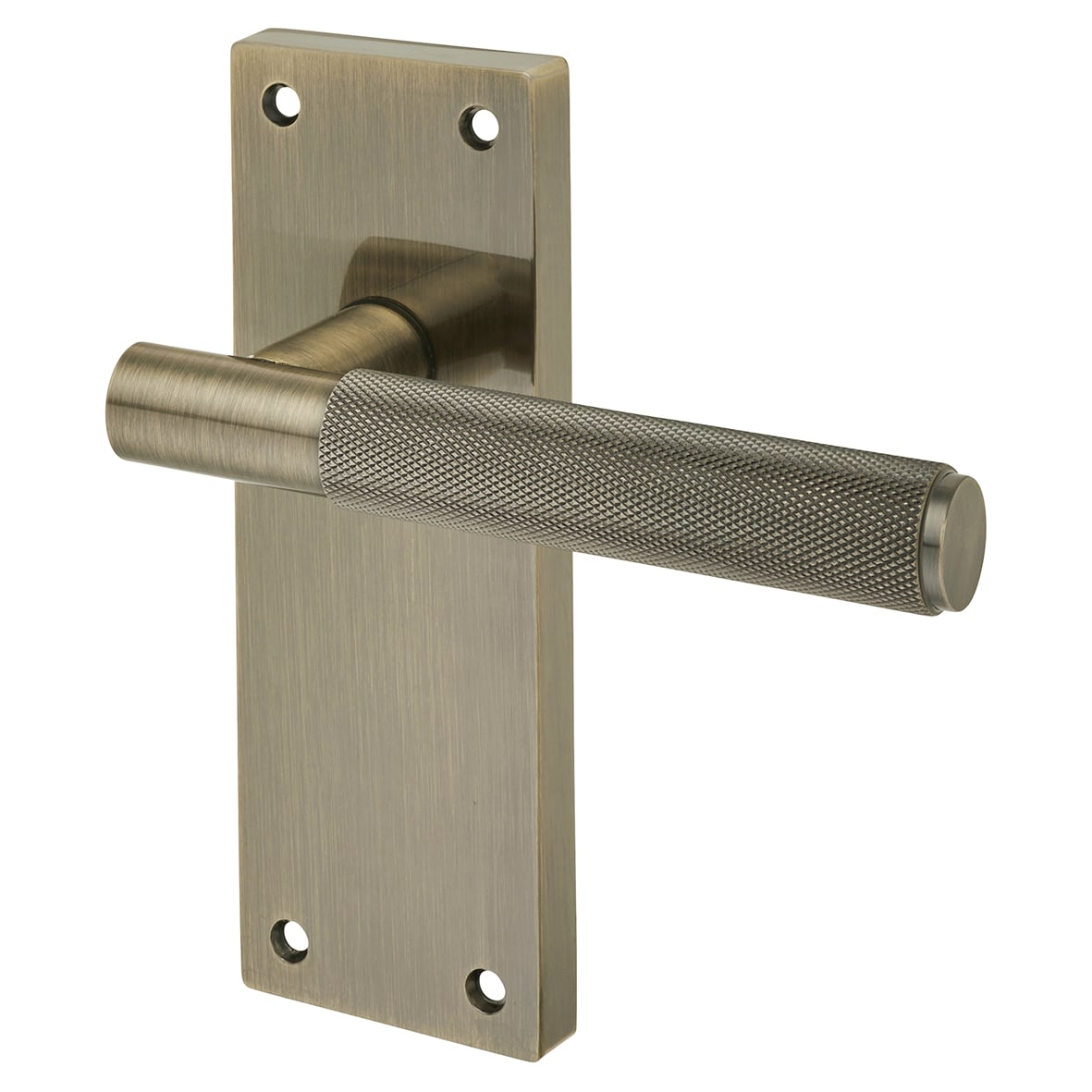 Matt Black Bathroom Deadbolt Lock Door Handles on Rose Pack - Knightsbridge Range - view 2