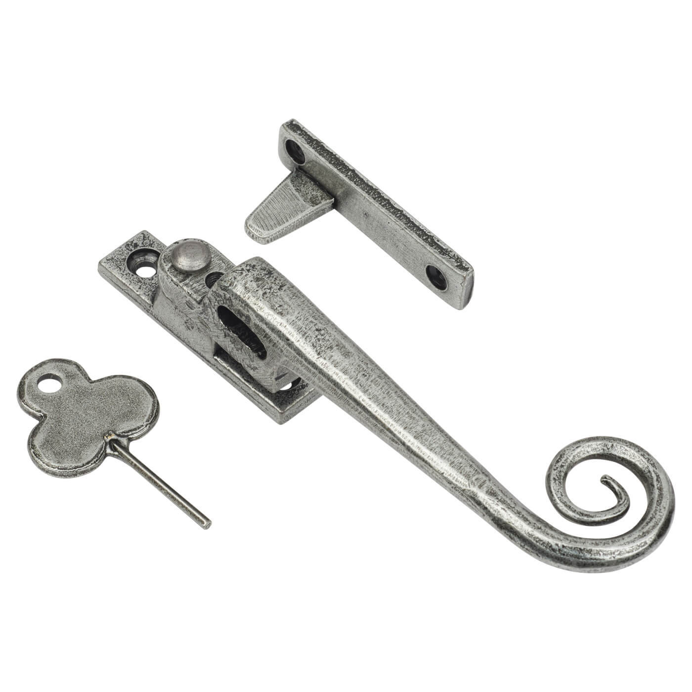 Locking Night Vent Casement Window Fastener - Right Hand - Pewter - view 2