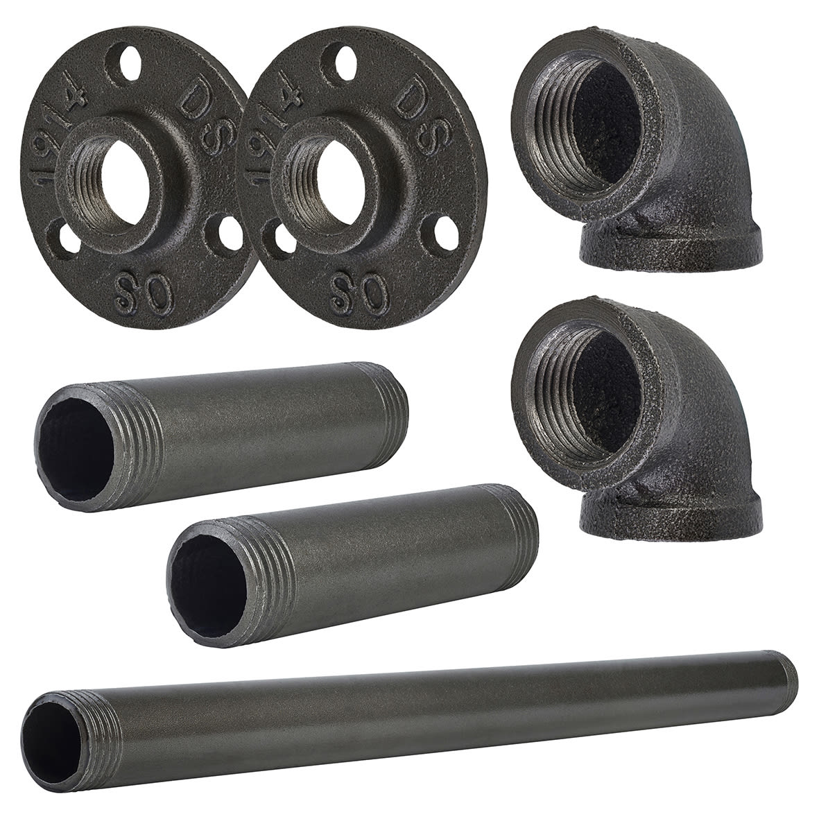 3/4" Pipe Round Towel Rail Kit - Grey - view 3
