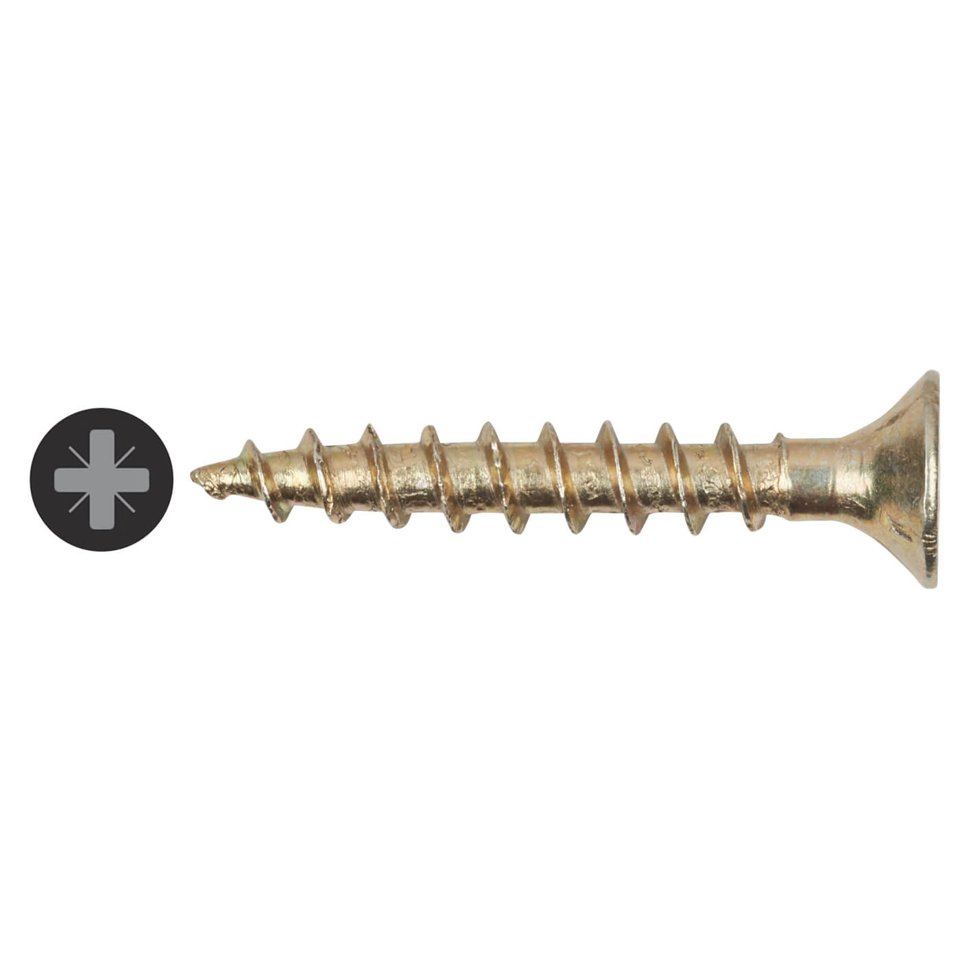 Yellox Pozi Countersunk Wood Screws Value Pack - 2.5 x 16mm - Yellow Zinc - Pack of 1000 - view 2