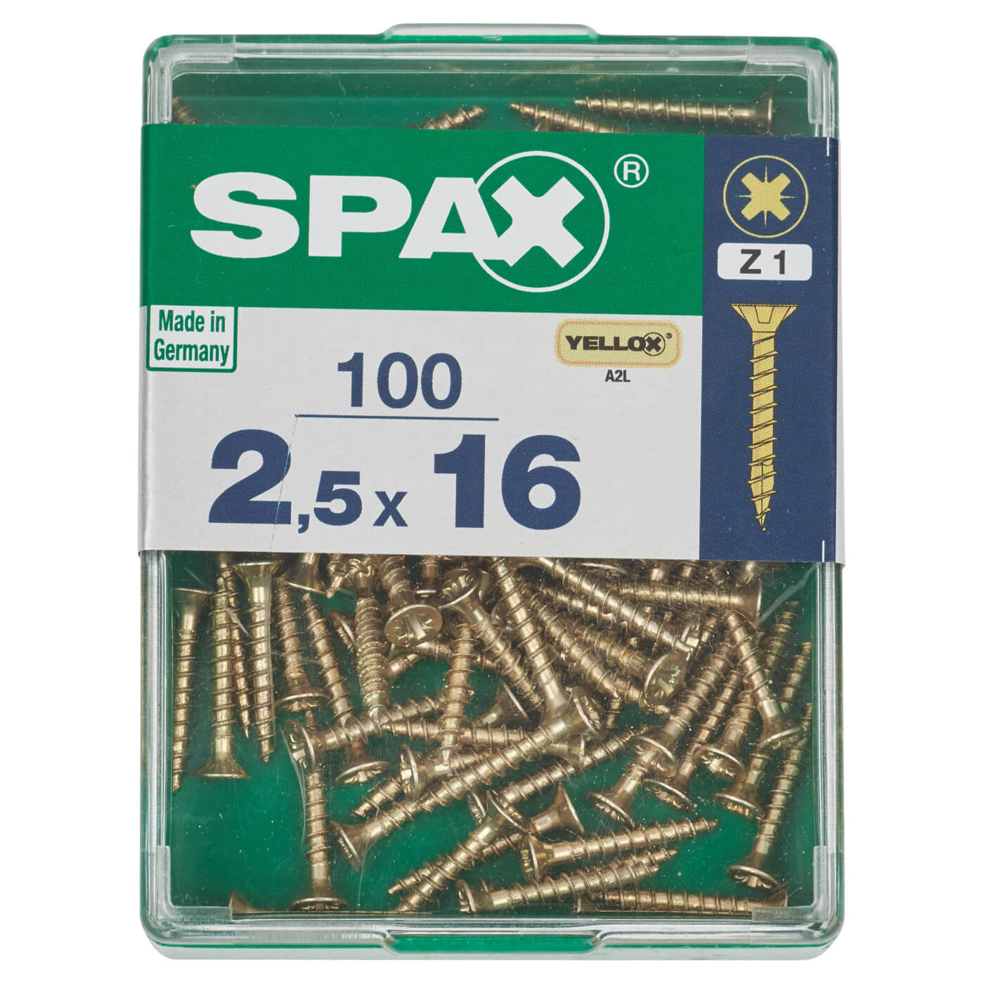 Yellox Pozi Countersunk Wood Screws Value Pack - 2.5 x 16mm - Yellow Zinc - Pack of 1000 - view 3