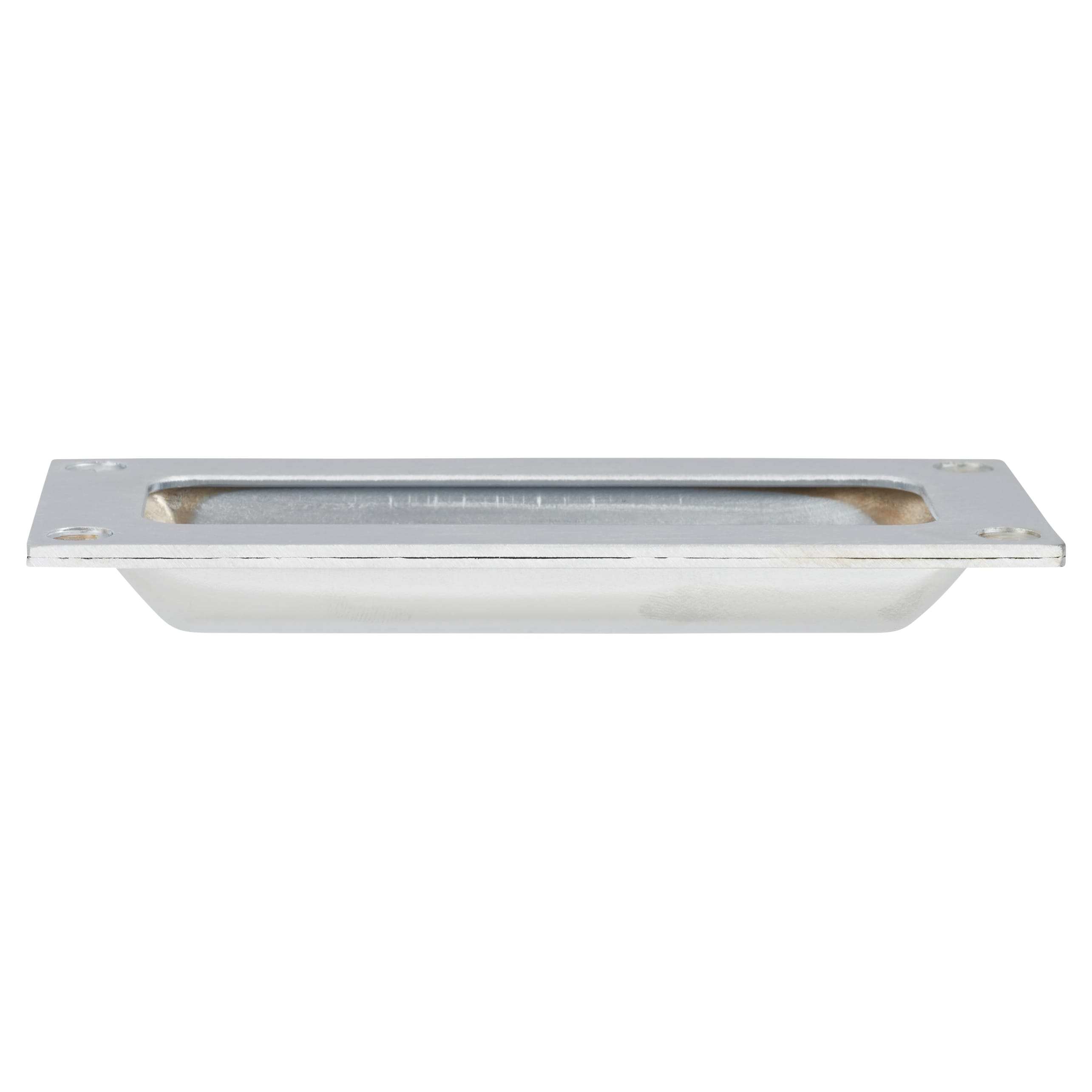 Rectangular Flush Cabinet Pull Handle - 102 x 45mm - Satin Chrome - view 3