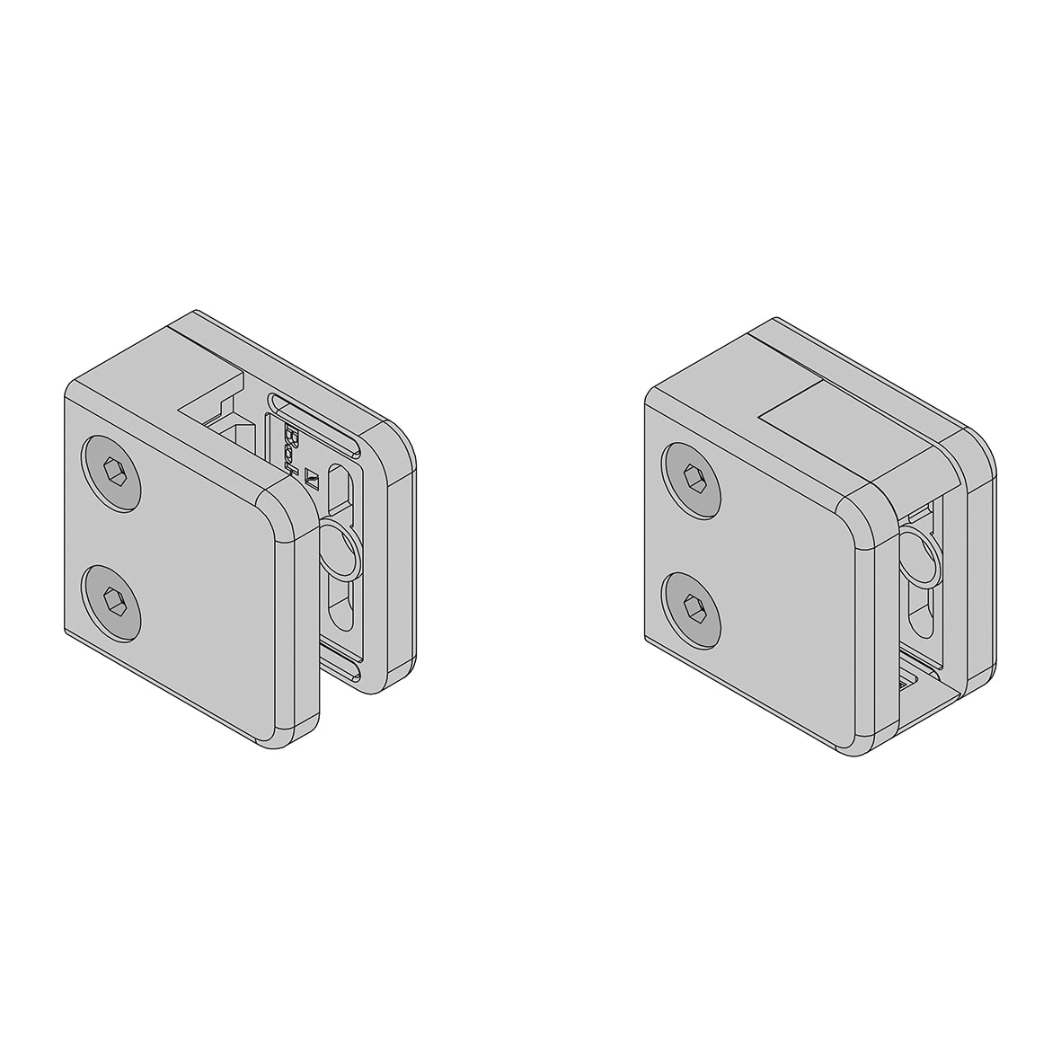 Square Balustrade Clamp - 45 x 45mm - 316 Grade Polished Stainless Steel - Pack of 4 - view 3