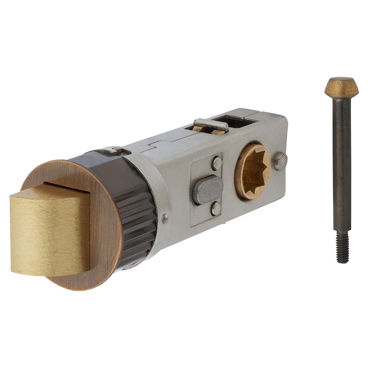 Quick Latch Privacy Tubular Latch - 71mm Case - 57mm Backset - Antique Brass - view 2
