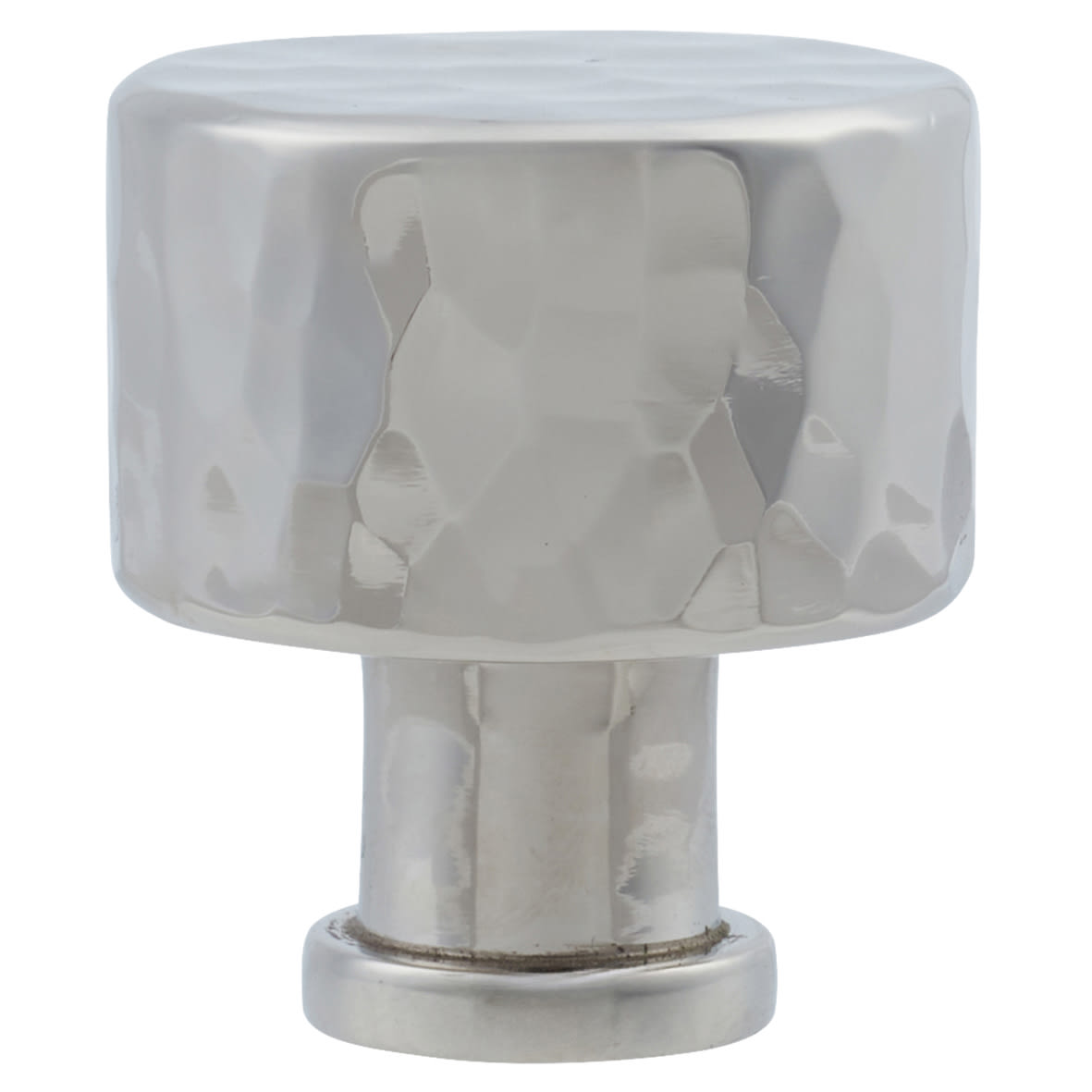 Leila Hammered Round Cabinet Knob - 30mm Diameter - Polished Nickel - view 2