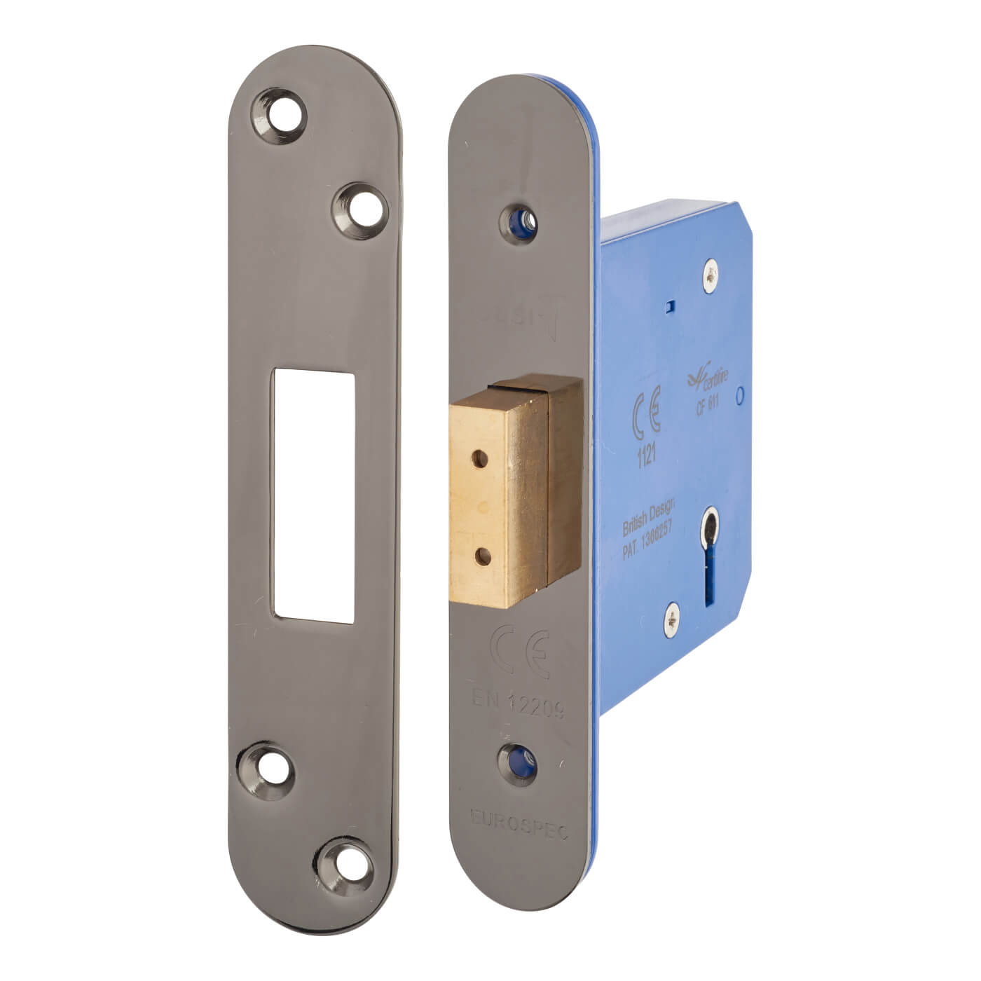 Architectural 5 Lever Deadlock - 78mm Case - 57mm Backset - Radius - Black Nickel - view 2