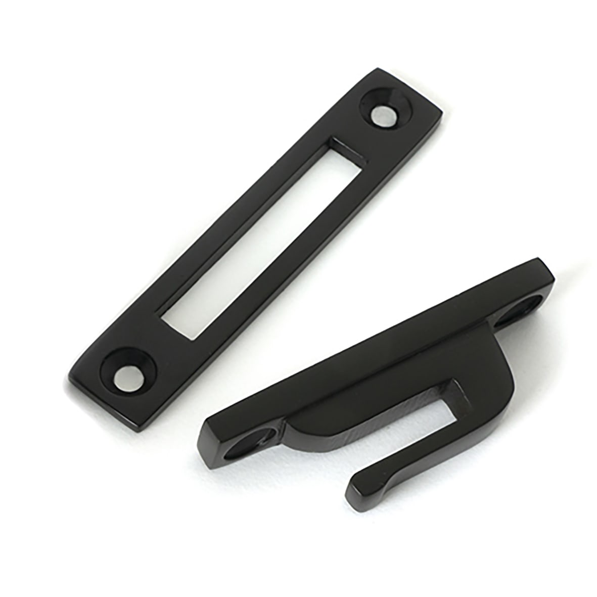 Brompton Knurled Locking Mortice & Hook Plate Window Fastener - Left - Matt Black - view 5