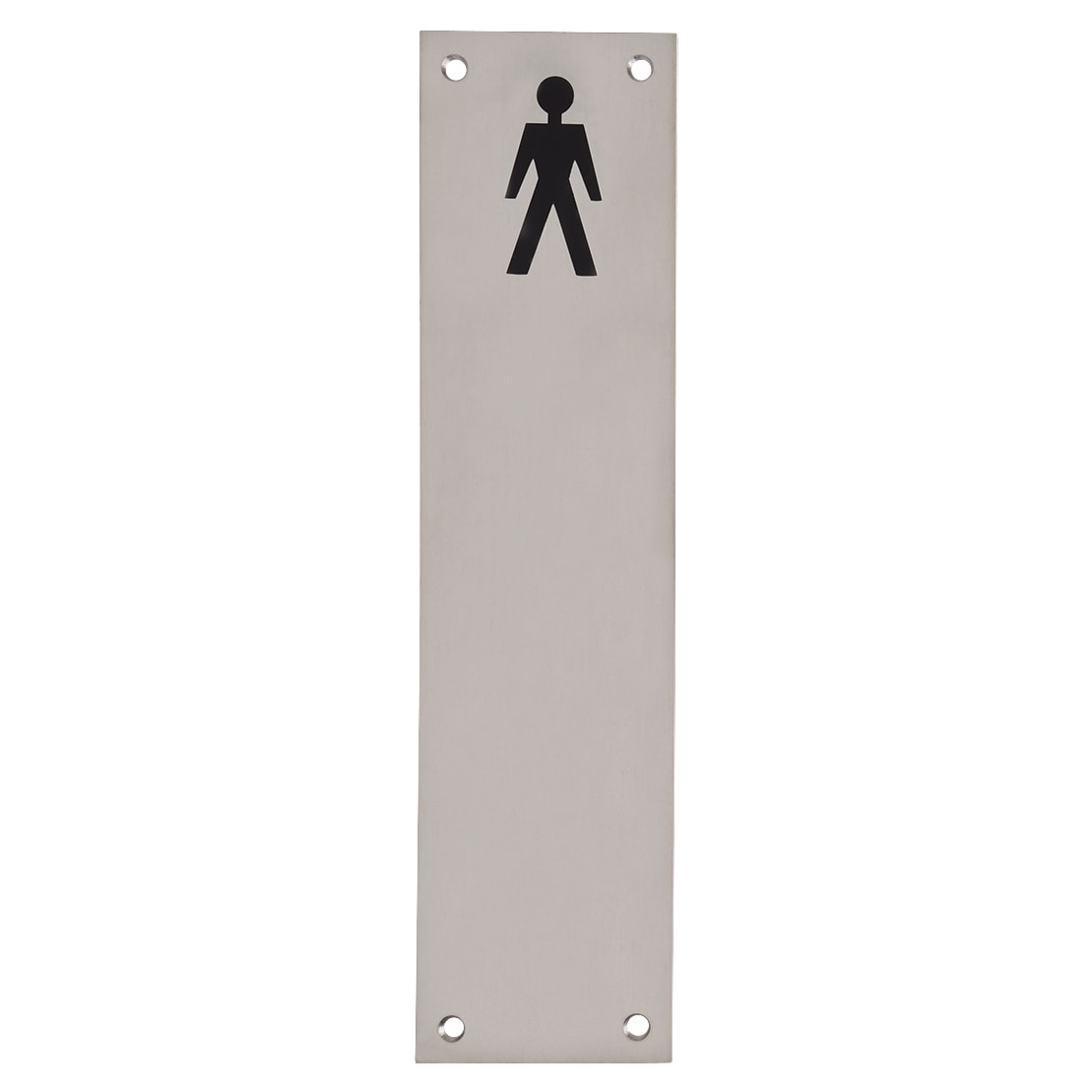 Finger Plate - Mens Toilet Door Sign - 300 x 75mm - Polished Stainless Steel - view 2