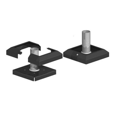 Metal Base Plate Cover - 75 x 75mm - Premium Black Galvanised - view 3
