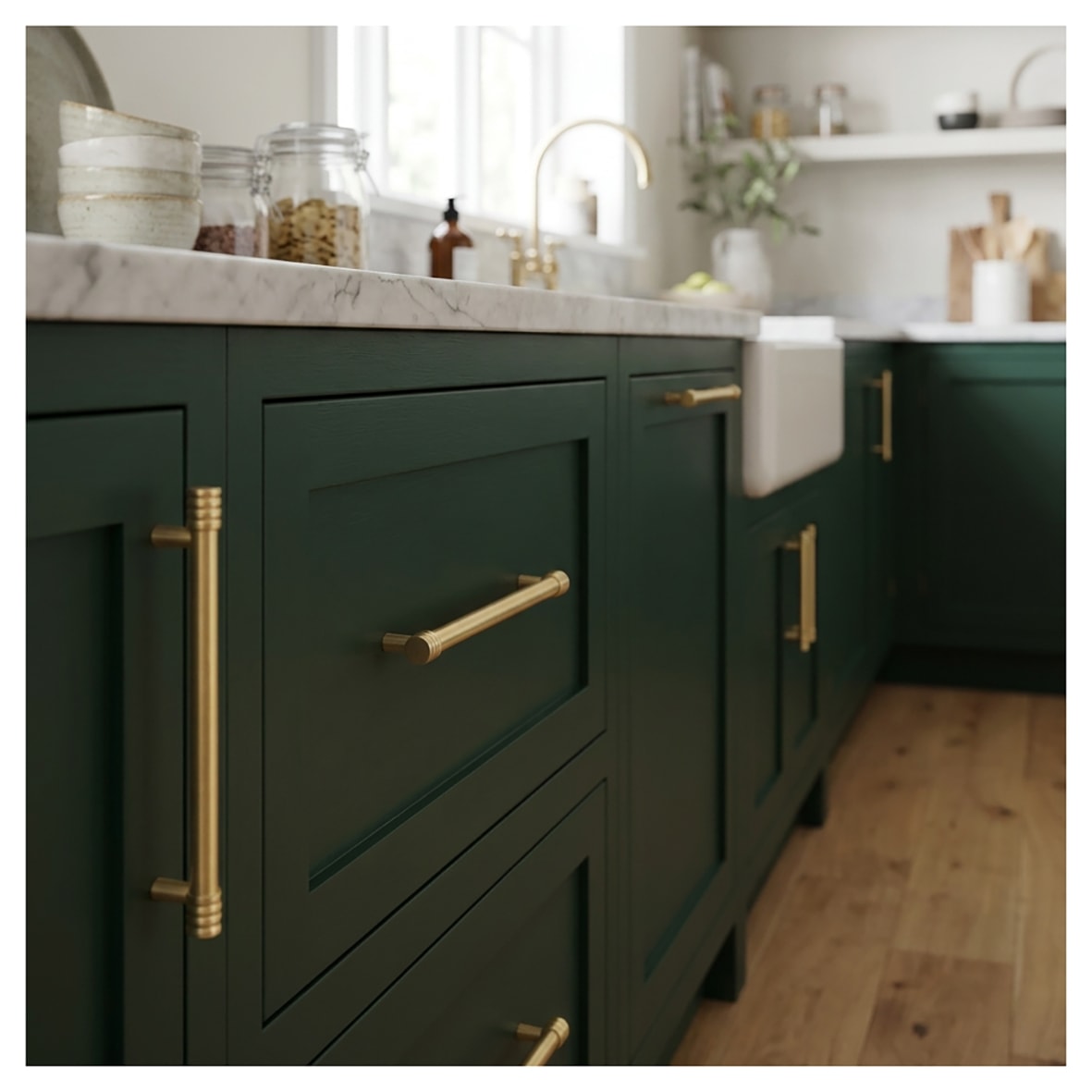 Hoxton Sturt 15mm T-Bar Cabinet Pull Handle - 224mm Centres - Satin Brass - view 2