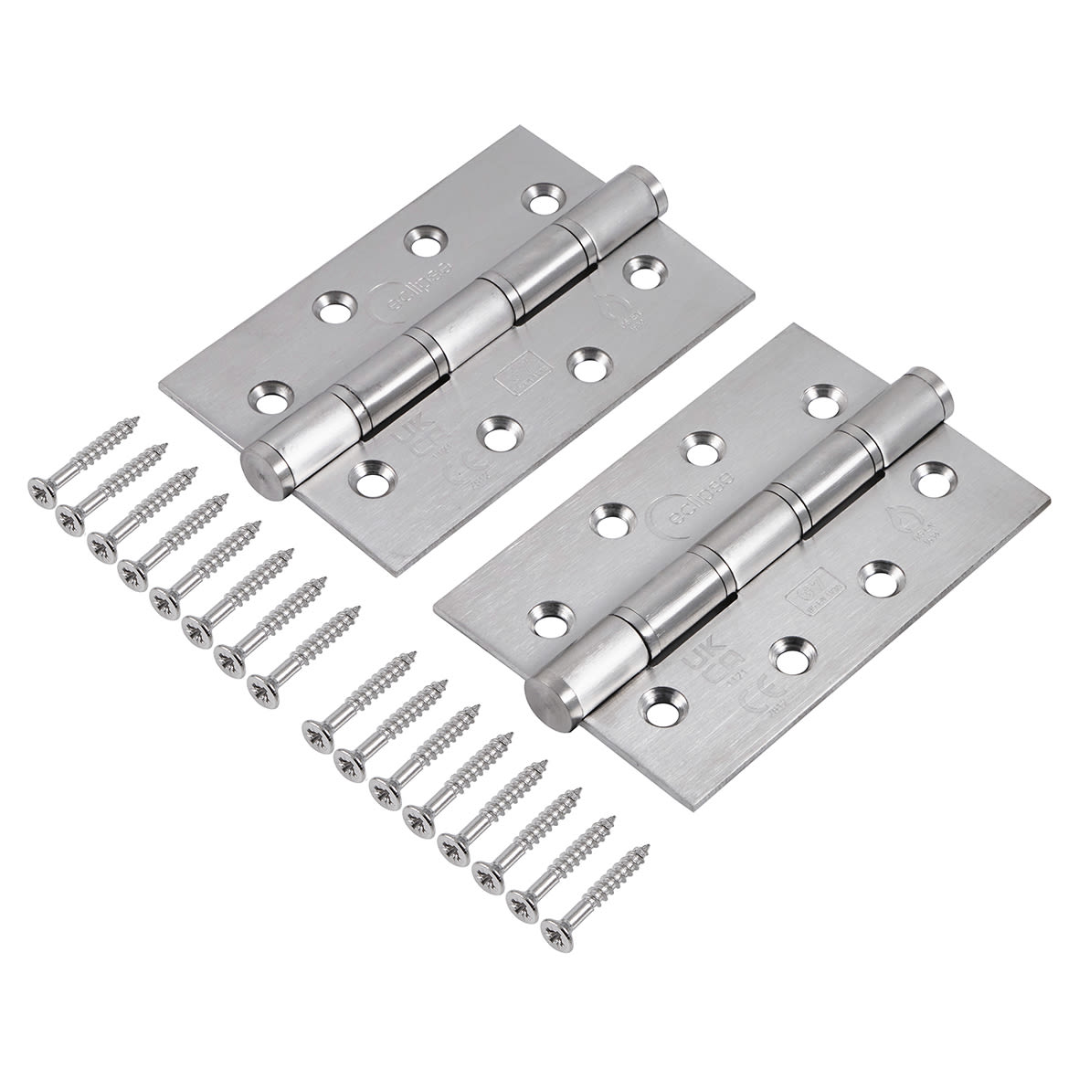 Slim Knuckle Grade 7 Washered Butt Fire Door Hinge - 102 x 67 x 2.5mm - Sat Stainless - Pair - view 2