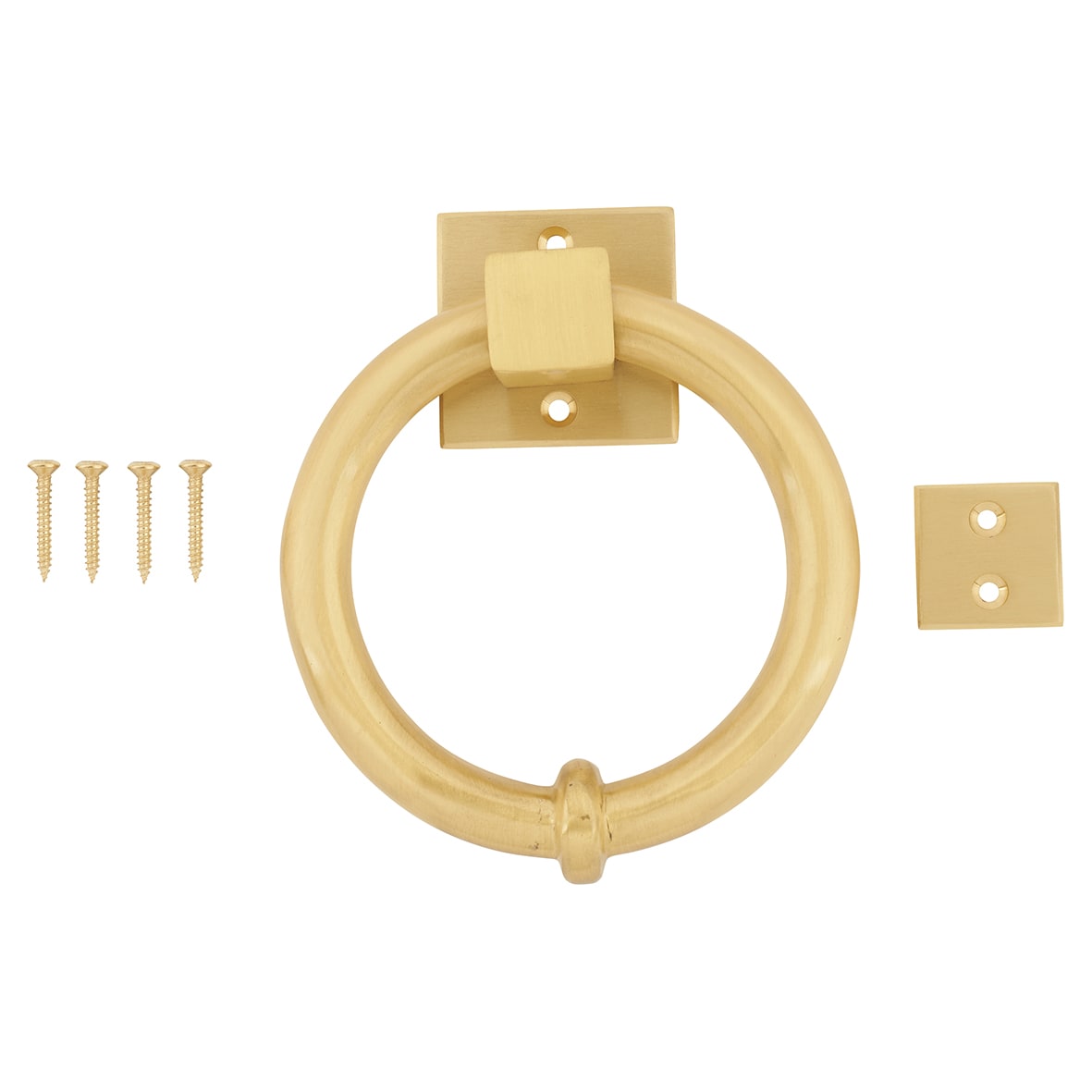 Ring Door Knocker - Satin Brass - 140 x 120mm - view 3