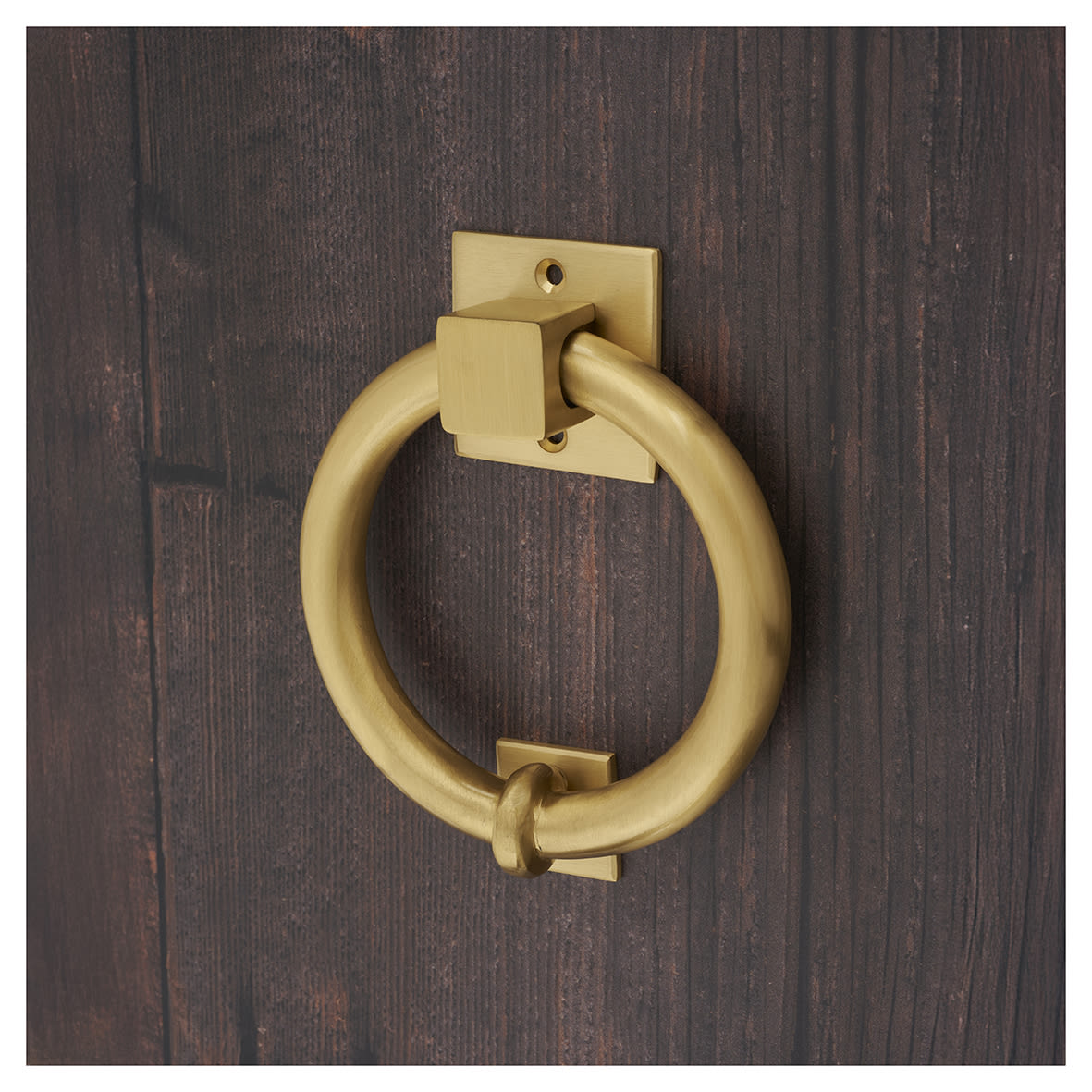 Ring Door Knocker - Satin Brass - 140 x 120mm - view 4