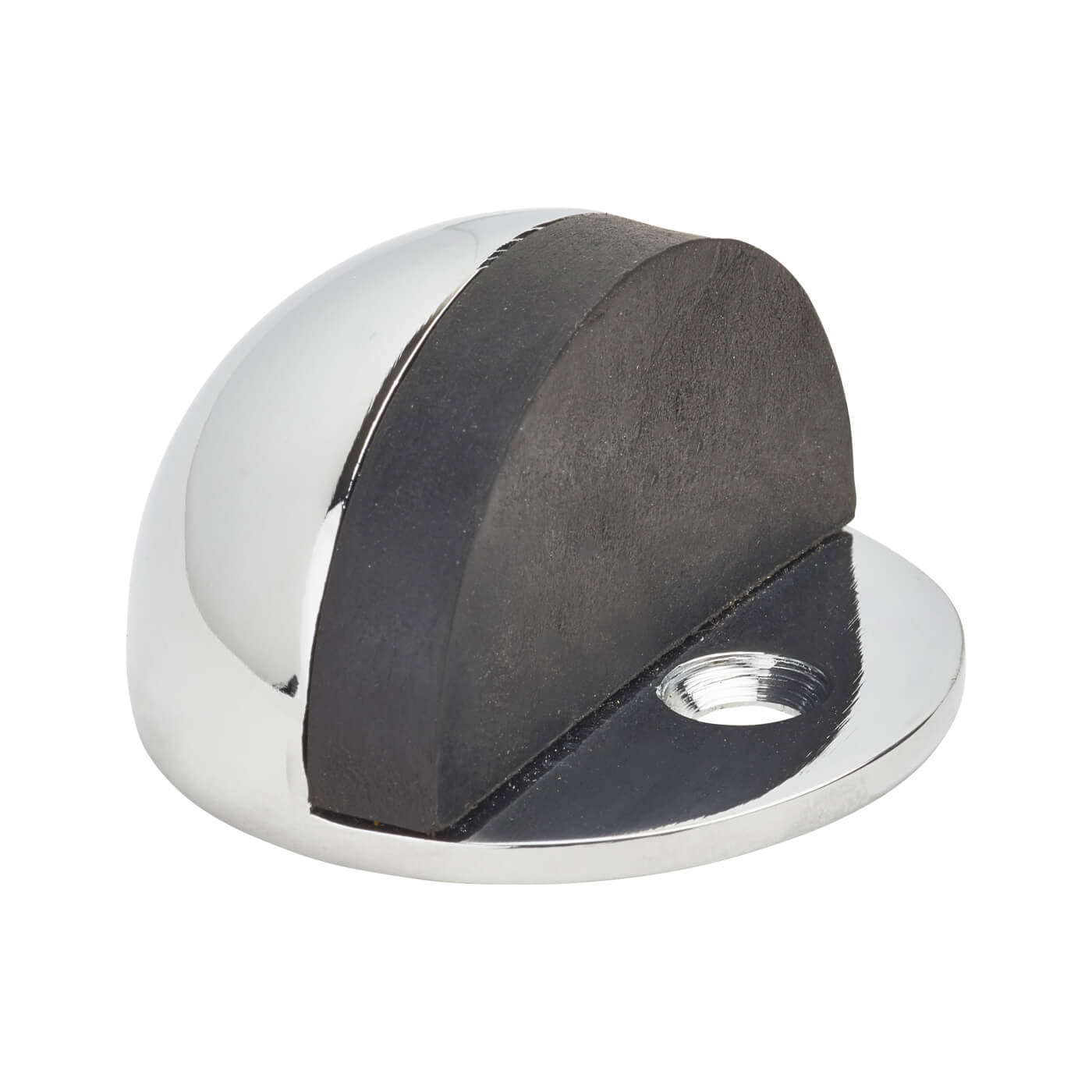 Half Moon Floor Door Stop - 25 x 45mm - Polished Chrome - view 2