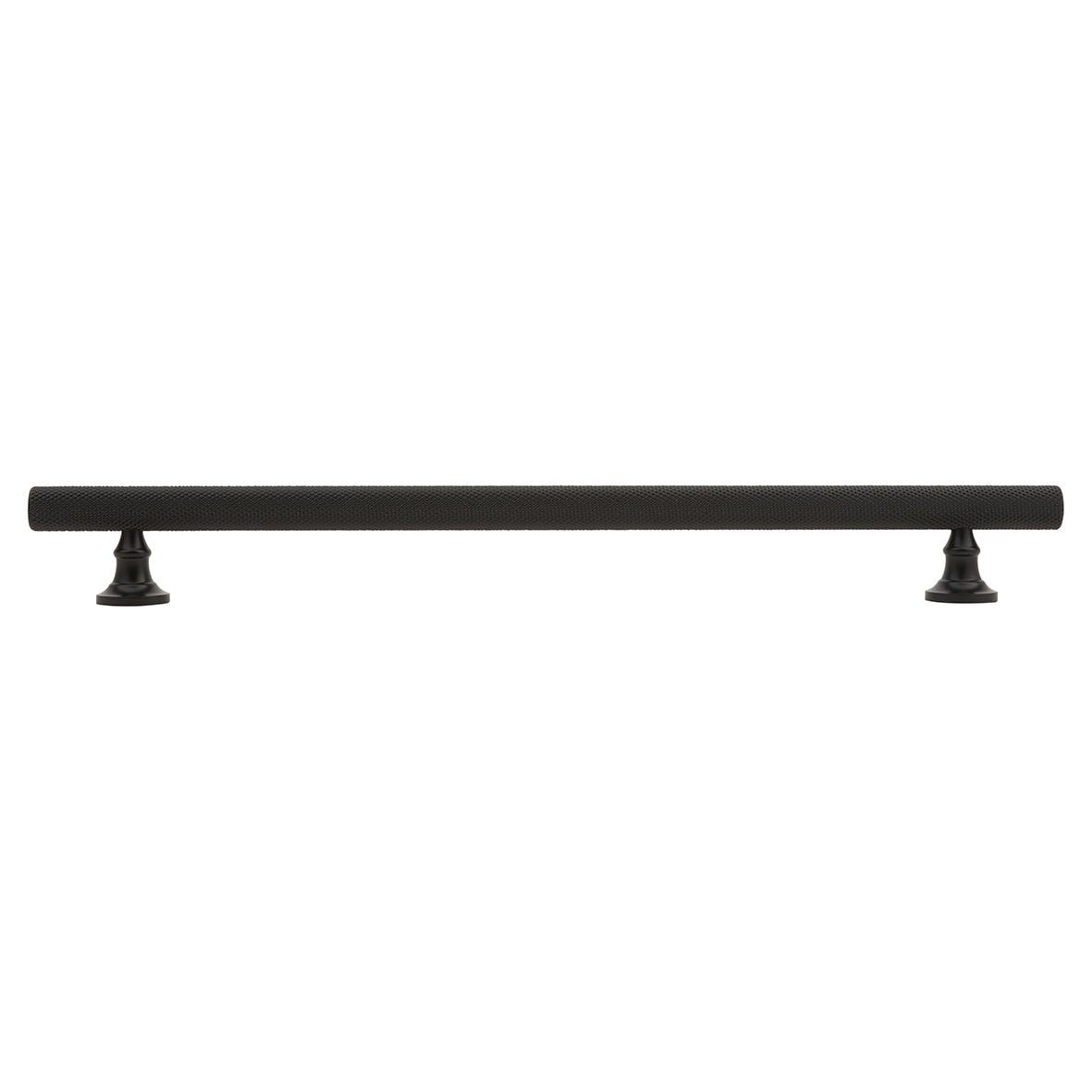 York 12mm Knurled T-Bar Cabinet Pull Handle - 224mm Centres - Matt Black - view 2