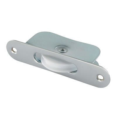 Radius Axle Sash Window Pulley - 44mm Curved Nylon Wheel - Satin Chrome - view 2