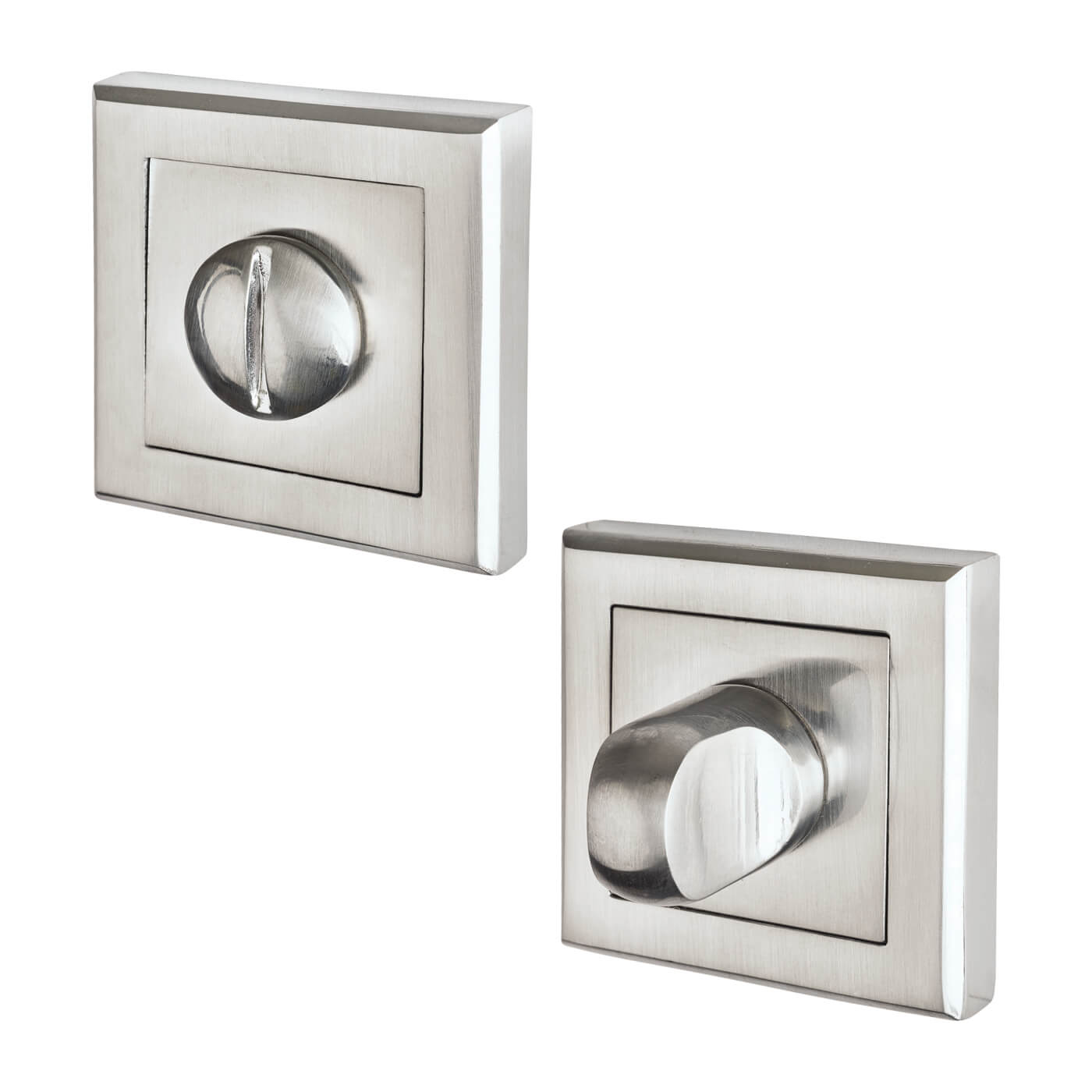 Square Bathroom Turn & Release - 52mm Diameter - Satin Chrome - view 2