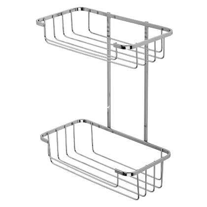 Wirework Shower Cosmetic Basket - Two Tier - 315 x 250 x 125mm - Mild Steel - view 4