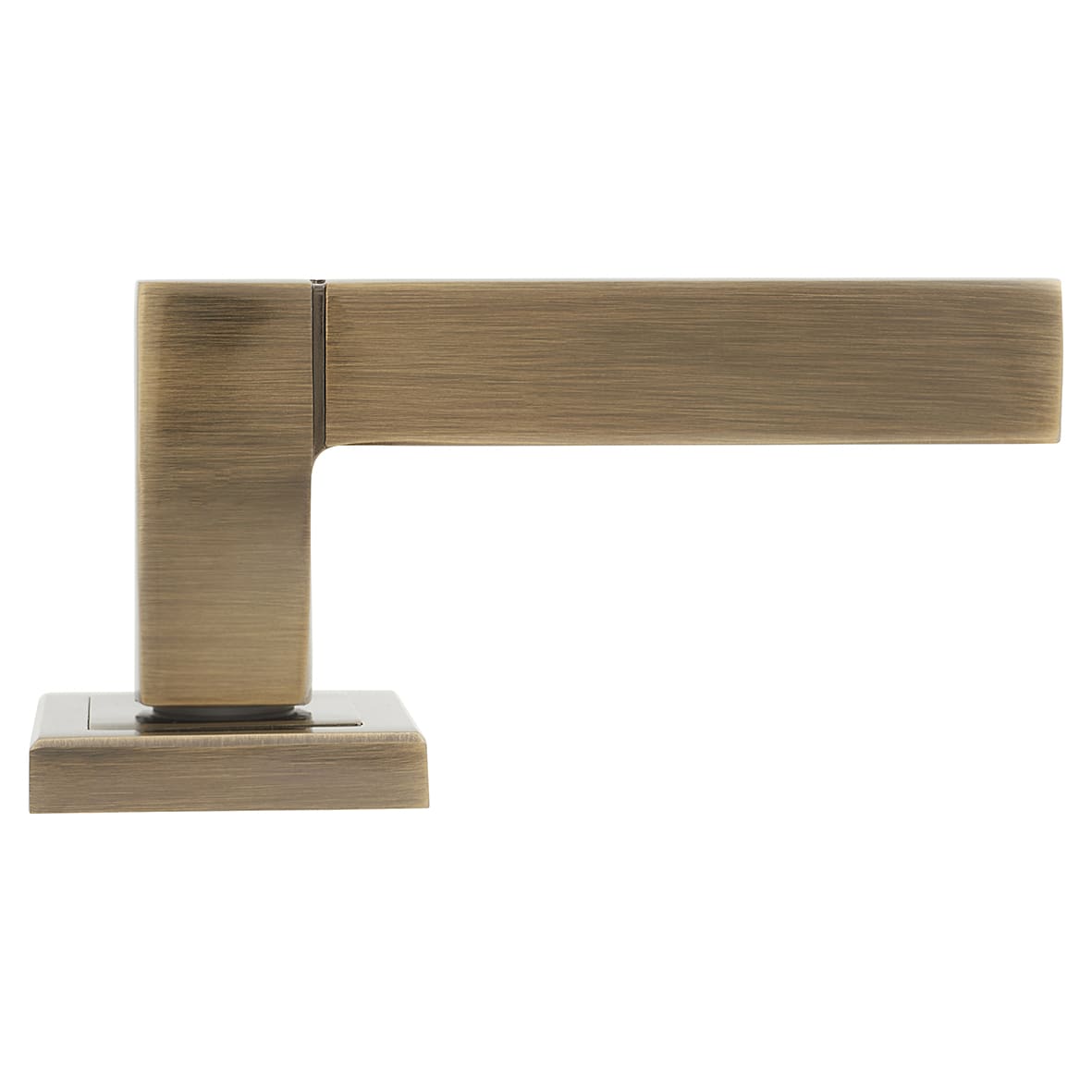 Antique Brass Door Handles on Square Rose - Dita Range - view 3