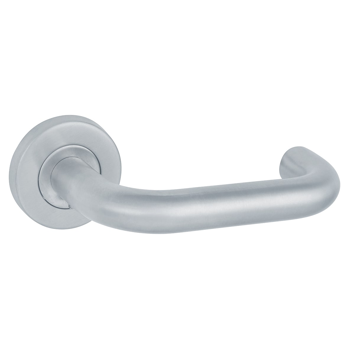 Satin Stainless Steel 19mm Return to Door Handles on Round Rose - view 4