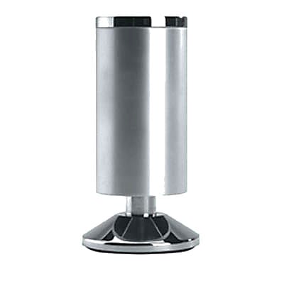 Designer Round Adjustable Cabinet Furniture Leg - 120-125mm - Satin Aluminium - view 2
