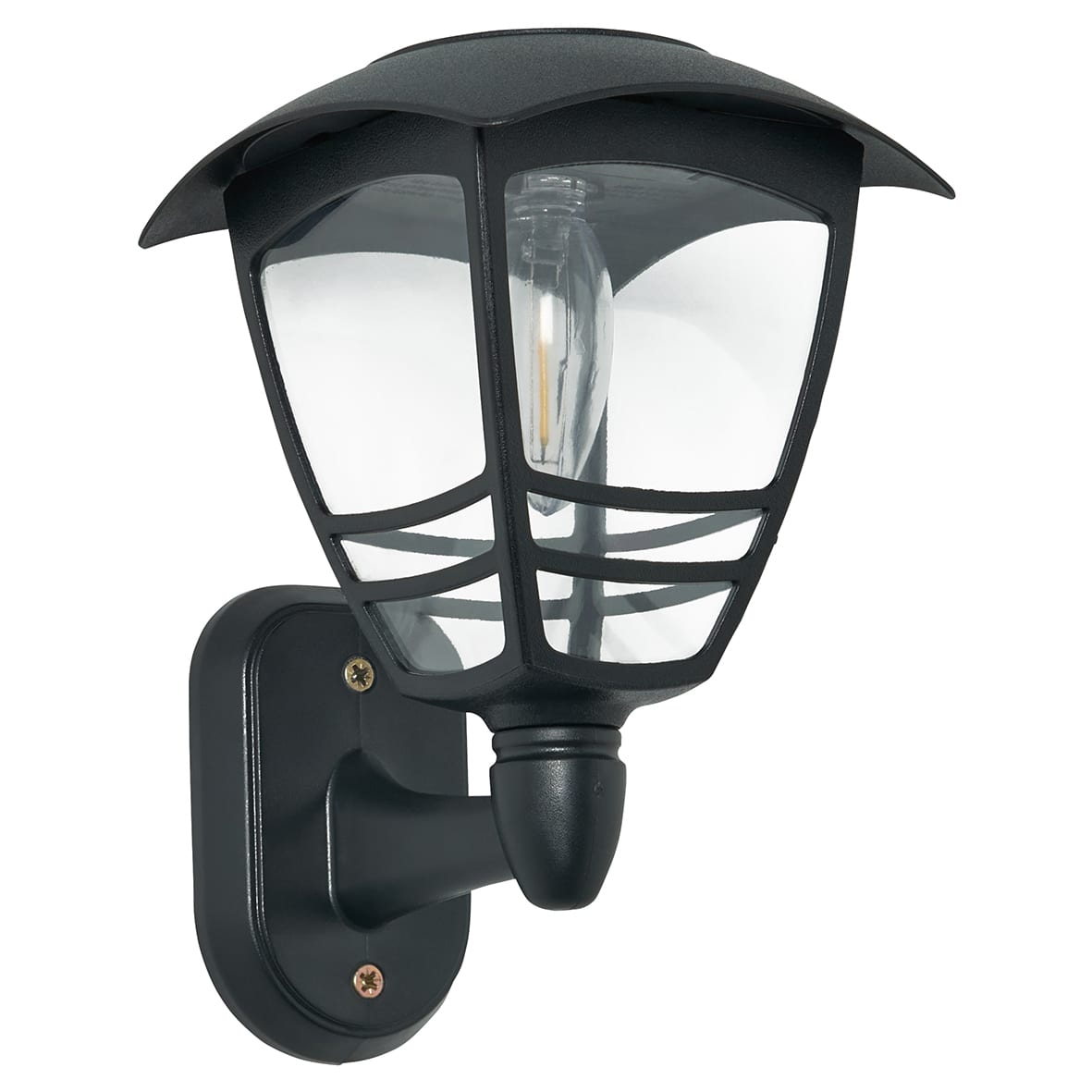 Forum Zink Cadeby LED Solar Outdoor Wall Lantern Light - IP44 - 3000K Warm White - Black - view 2