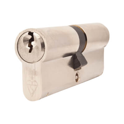 1 Star 6 Pin Kitemarked 80mm Euro Double Cylinder - 40 + 40mm - Pol Nickel - Keyed to Differ - view 2