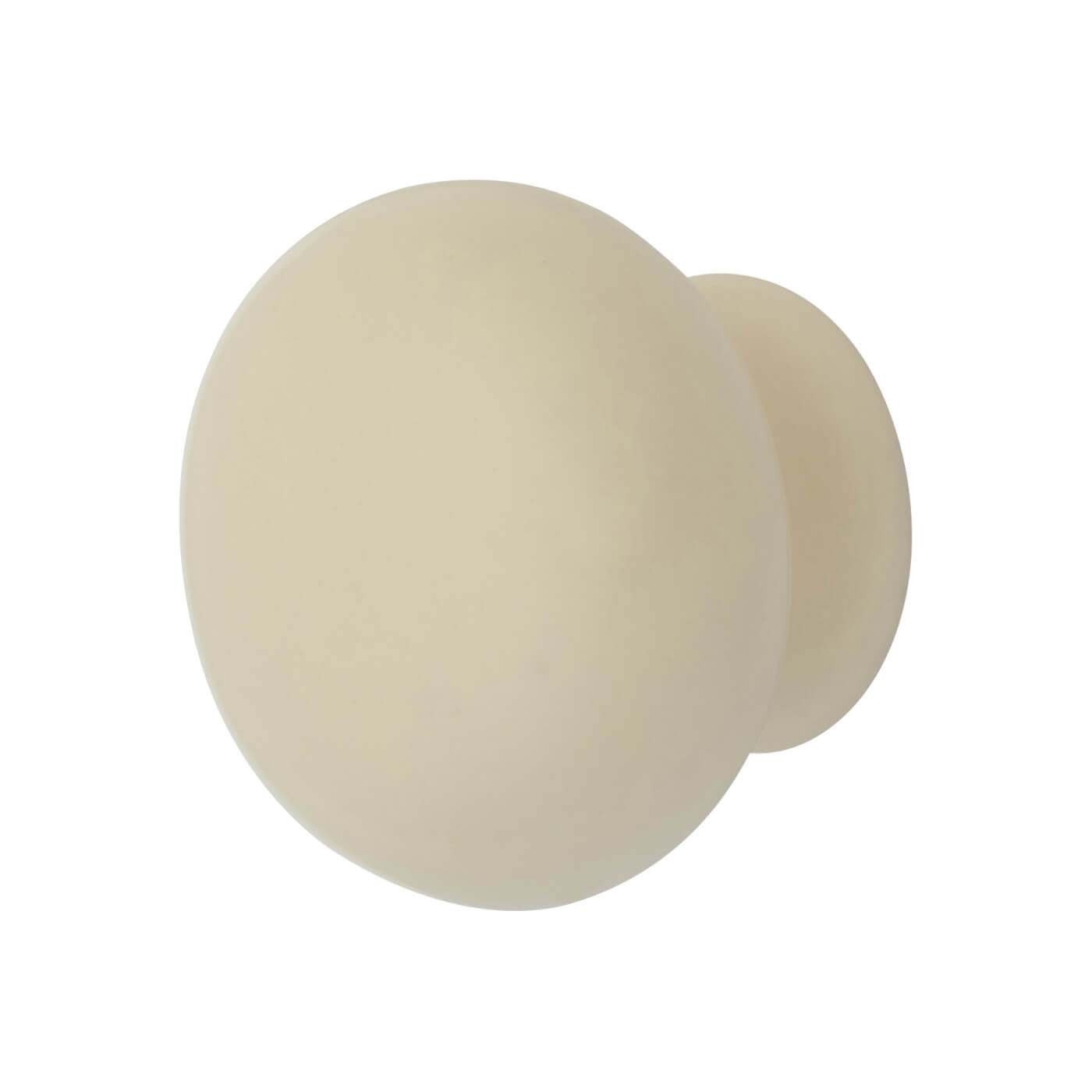 Ceramic/Porcelain Round Cabinet Knob - 35mm Diameter - Cream - view 2