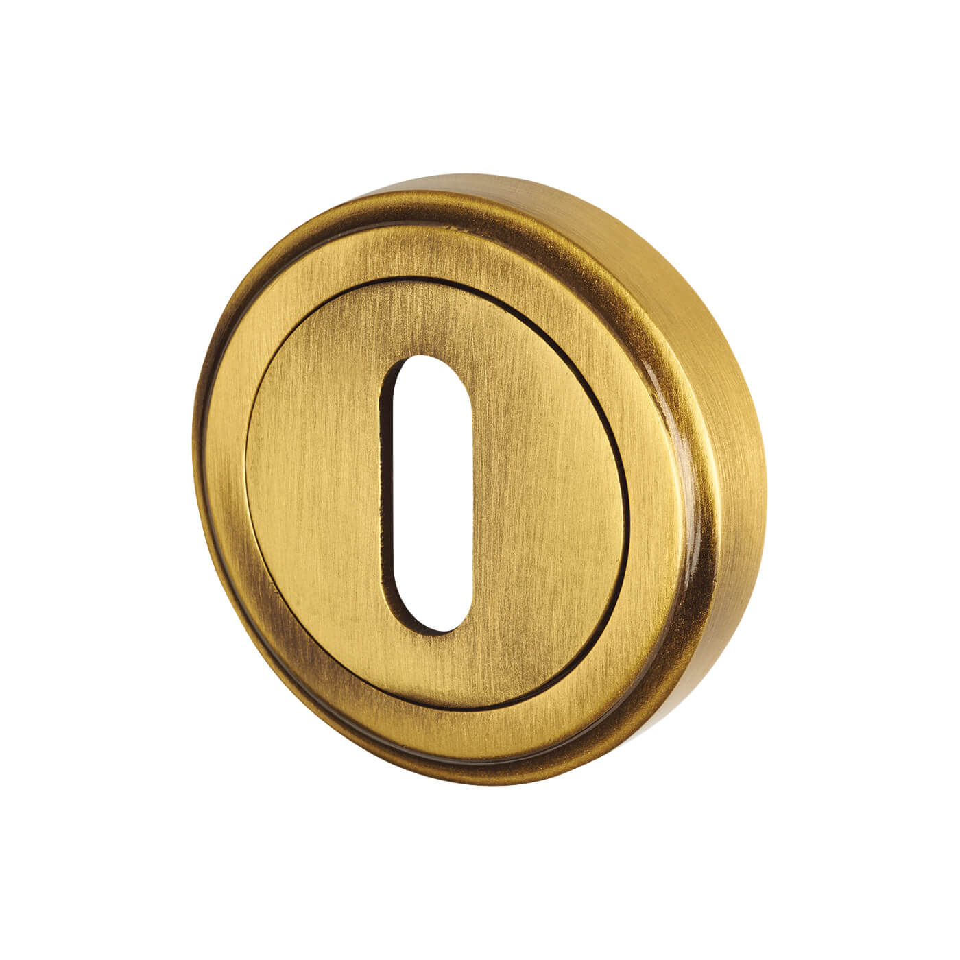 Marcus Escutcheon - 48mm Diameter - Keyhole - Antique Brass - view 2