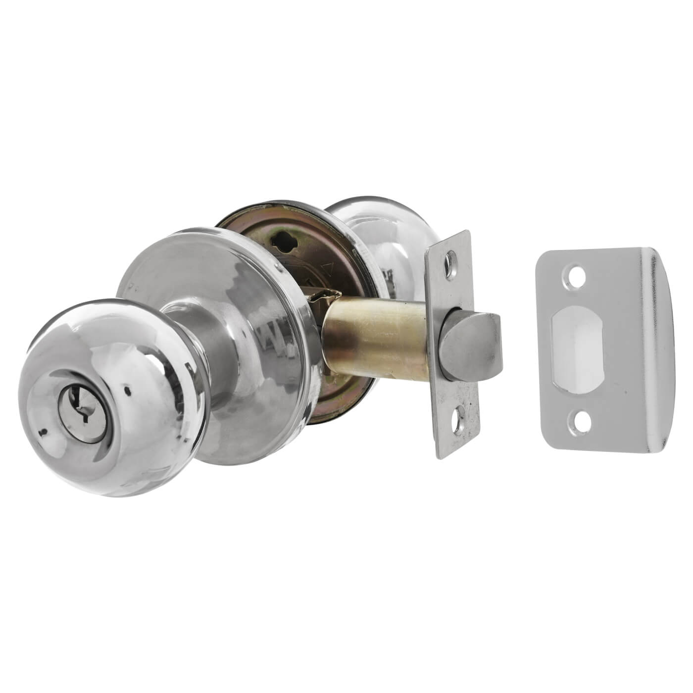 Polished Chrome Bala Hotel Entrance Mortice Door Knobset - 65mm Rose Diameter - view 2