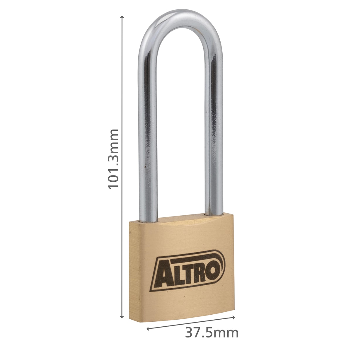Solid Brass Long Shackle Padlock - 40mm Body - 51 x 23mm Shackle - Keyed to Differ - view 6