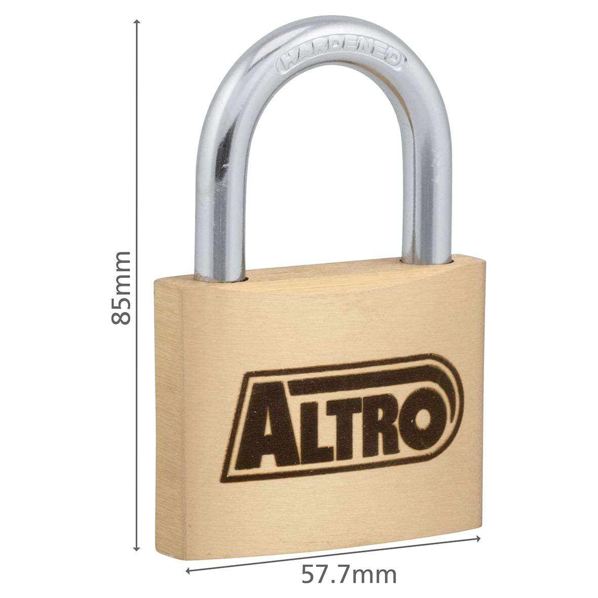 Solid Brass Padlock - 60mm Body - 32 x 31.5mm Shackle - Keyed to Differ - view 6