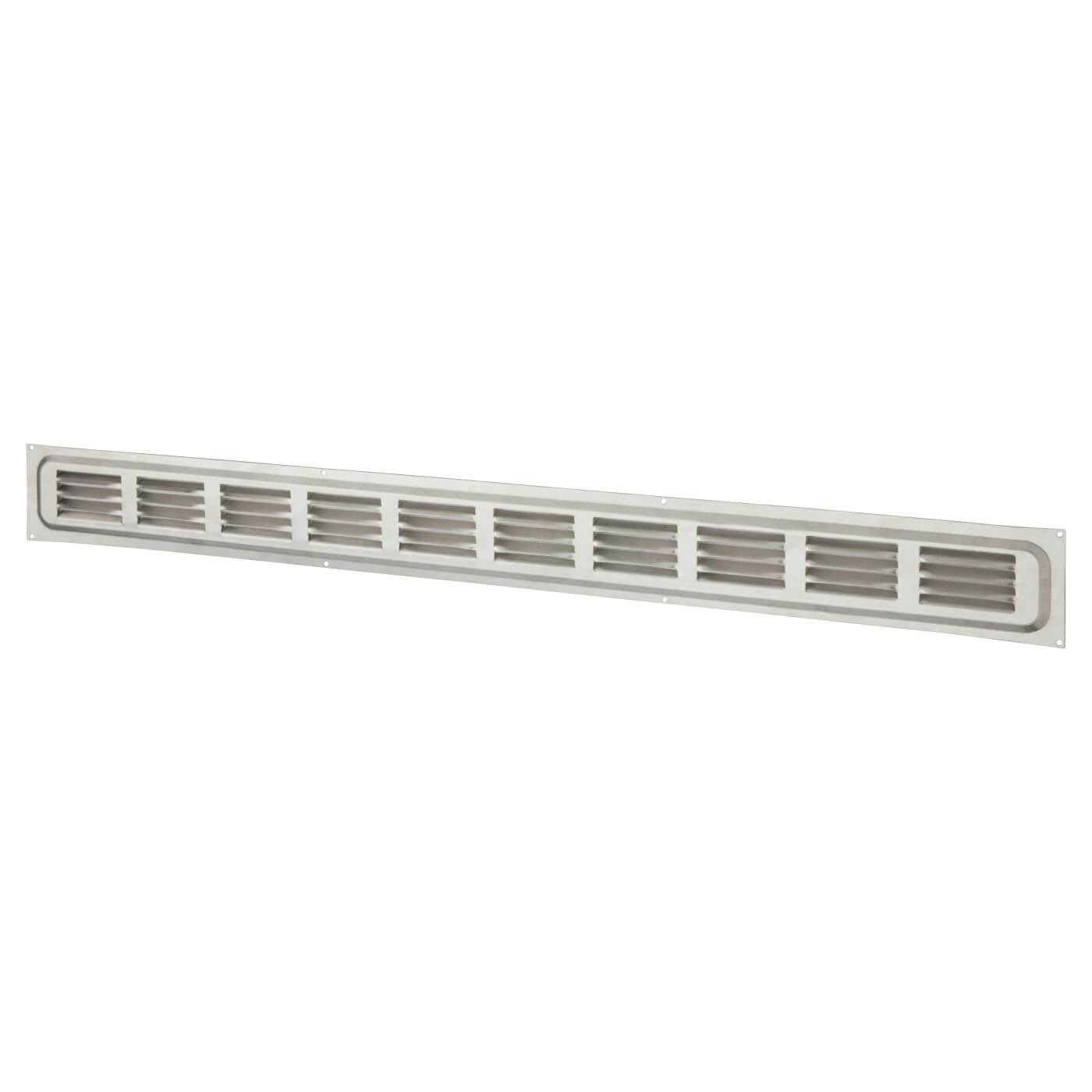 Hooded Louvre Vent - 648 x 62mm - 9000mm² Free Air Flow - Satin Aluminium - view 2