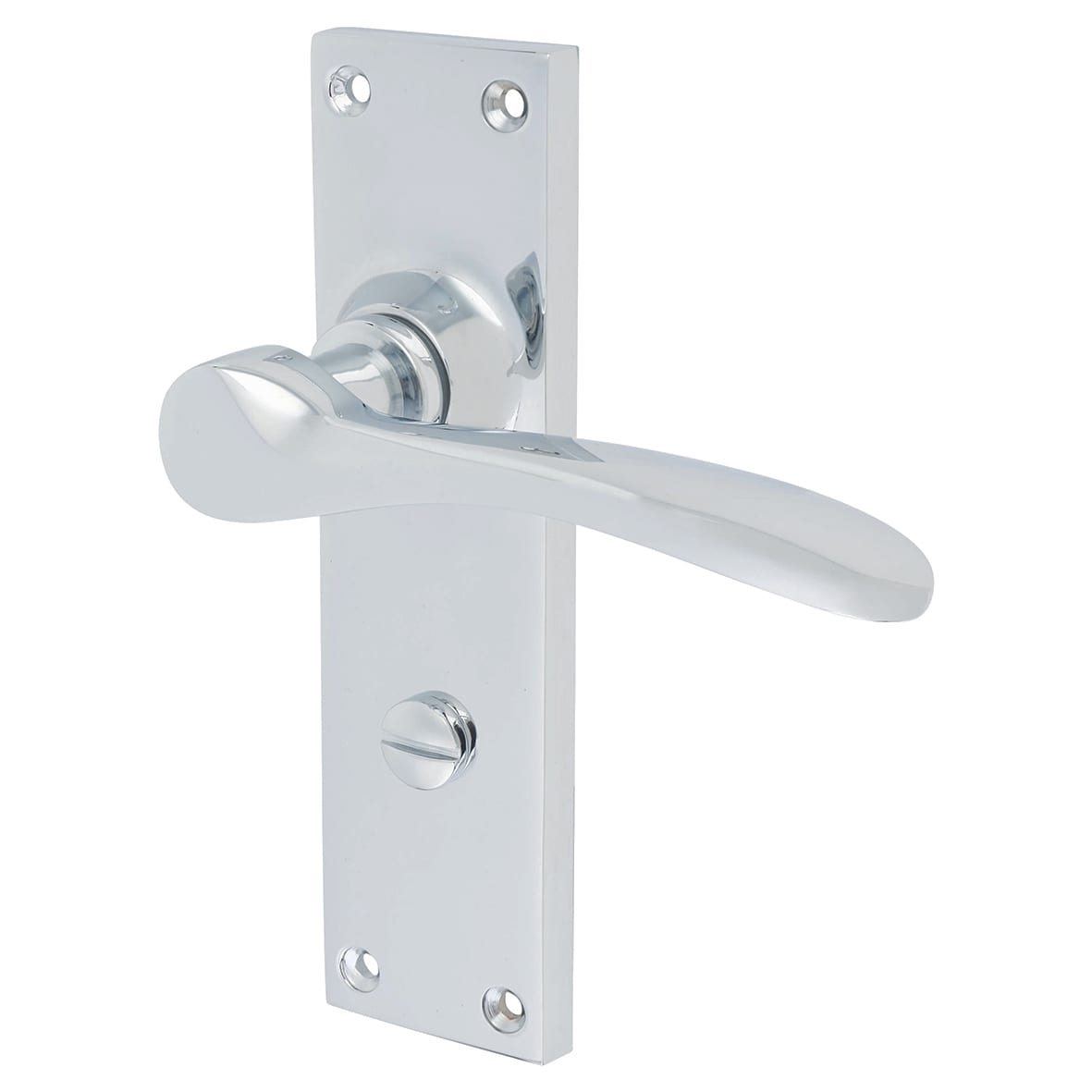 Bolt Through Magnetic Touch Bathroom Lock - 76mm Case - 50mm Backset - Matt Black - view 3