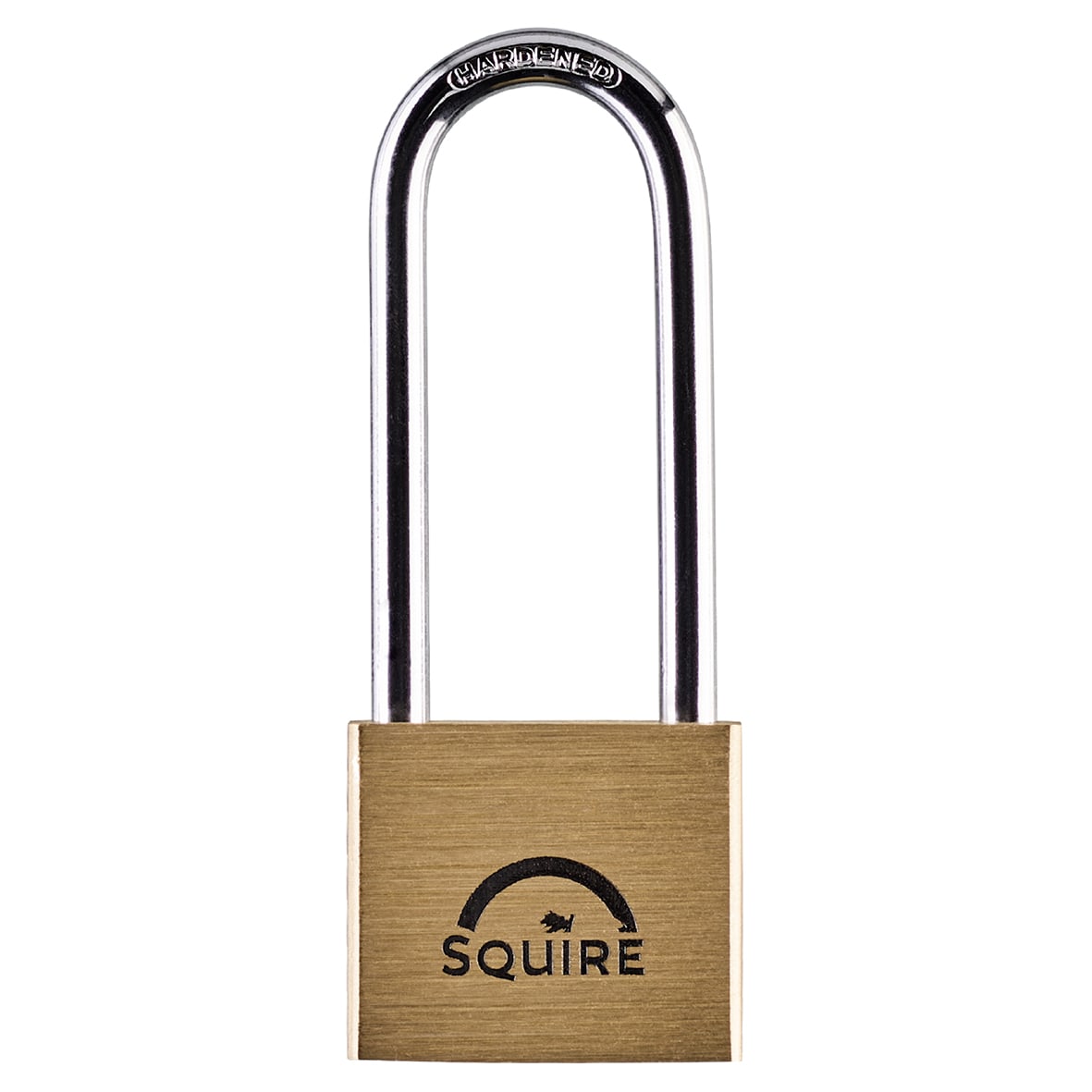Lion Open Long Shackle Padlock - 40mm Body - 64 x 22.5mm Shackle - Brass - view 2