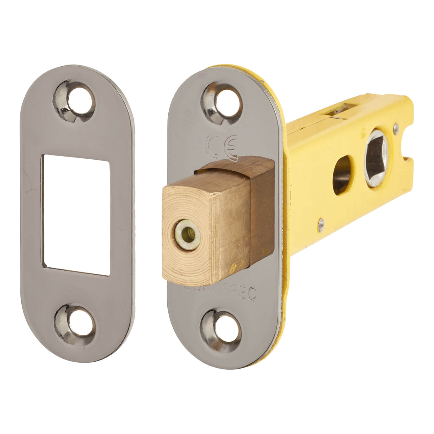 8mm Bolt Through Tubular Bathroom Deadbolt - 76mm Case - 57mm Backset - Radius - Black Nickel - view 2