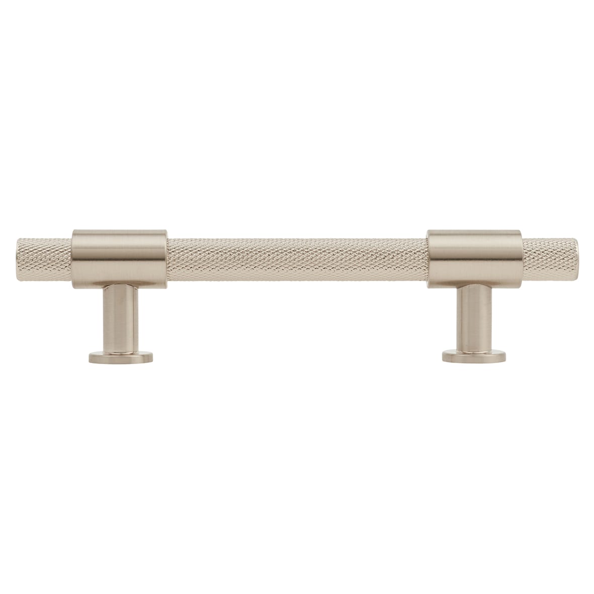 Falmouth 12mm Knurled T-Bar Cabinet Pull Handle - 96mm Centres - Satin Nickel - view 2