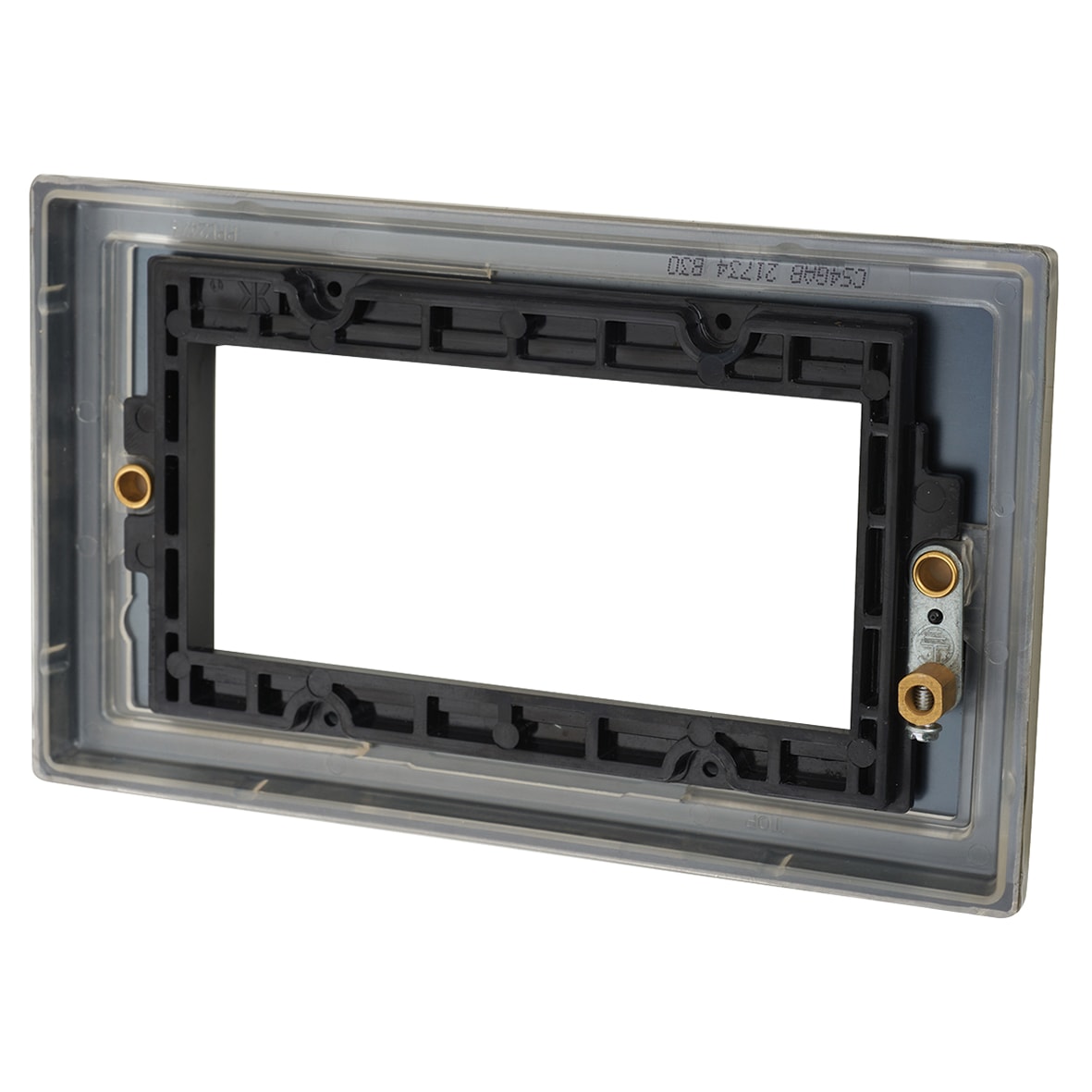 2 Gang 4 Module Euro Faceplate - Antique Brass - view 2