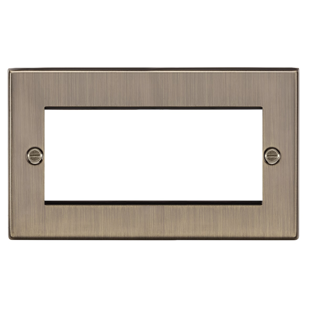 2 Gang 4 Module Euro Faceplate - Antique Brass - view 3