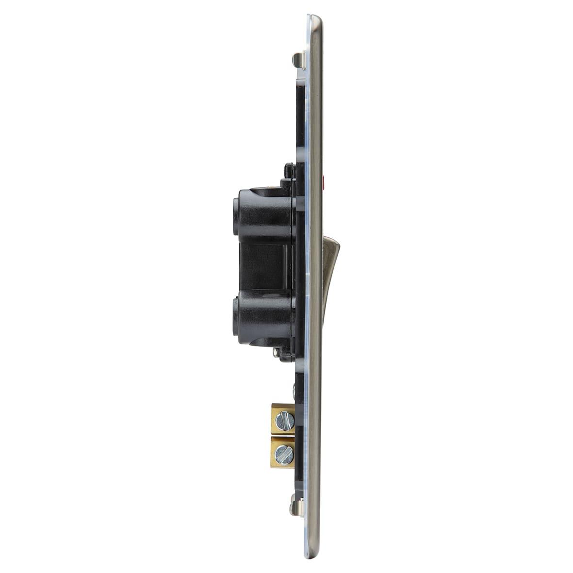 45A 2 Gang Screwless Flat Plate Double Pole Cooker Switch with Neon - Antique Brass - view 2