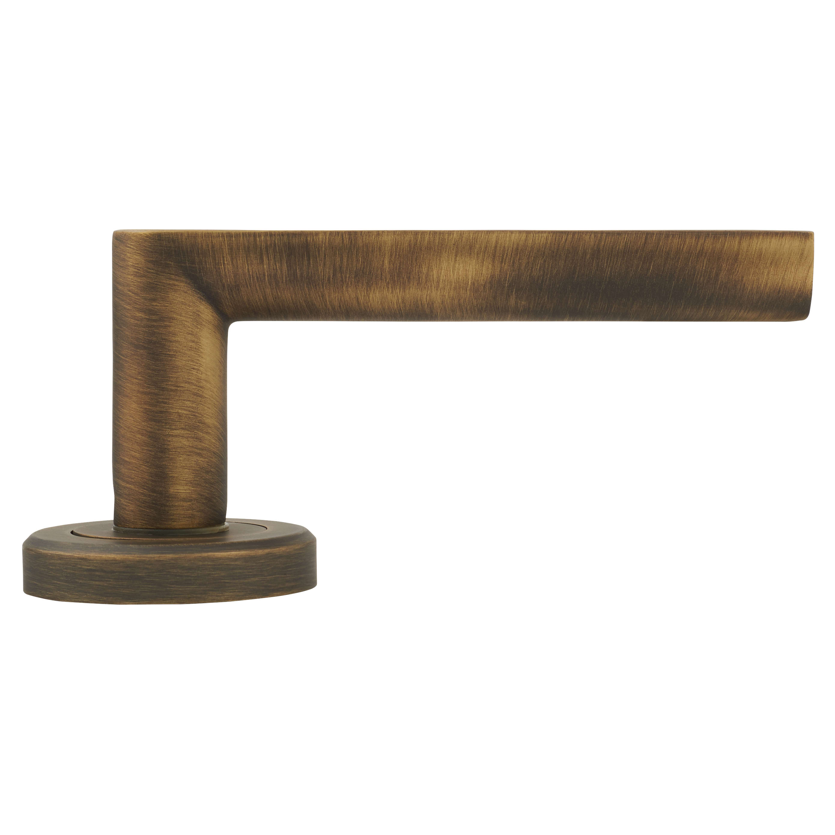 Brass Antique Brass Door Handles on Round Rose - Edge Range - view 3