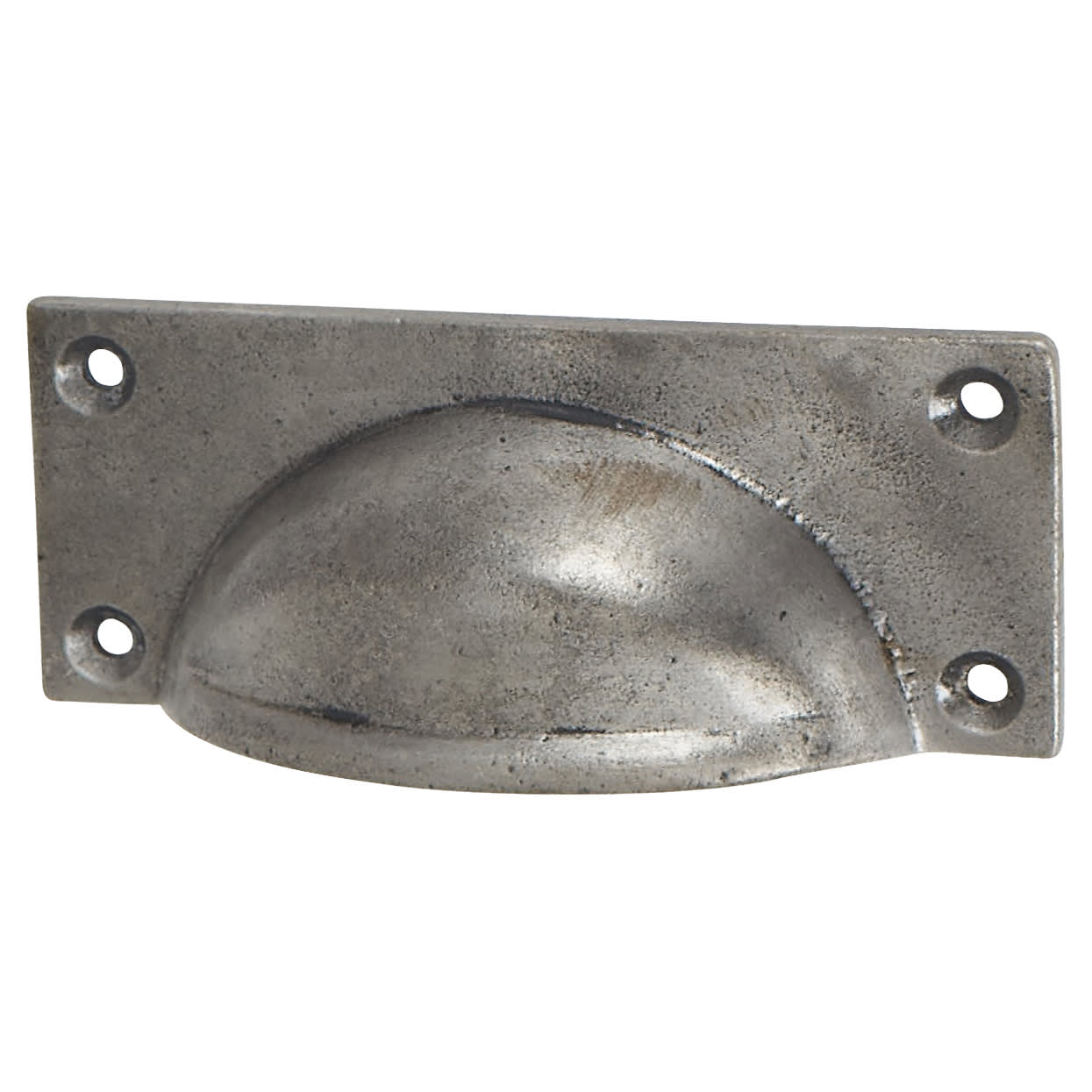 Square Cabinet Cup Handle - 84mm Centres - Pewter Effect - view 2