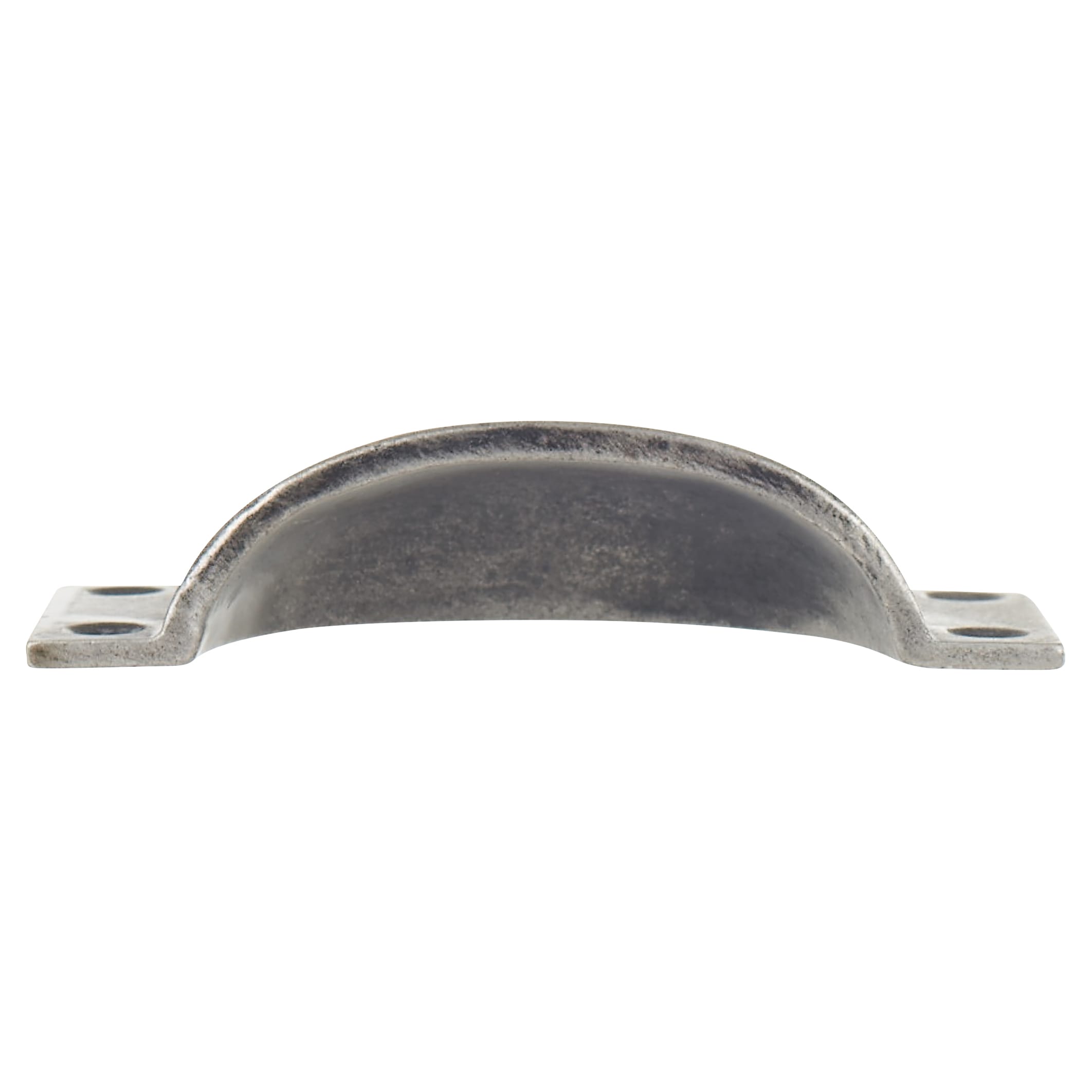 Square Cabinet Cup Handle - 84mm Centres - Pewter Effect - view 3