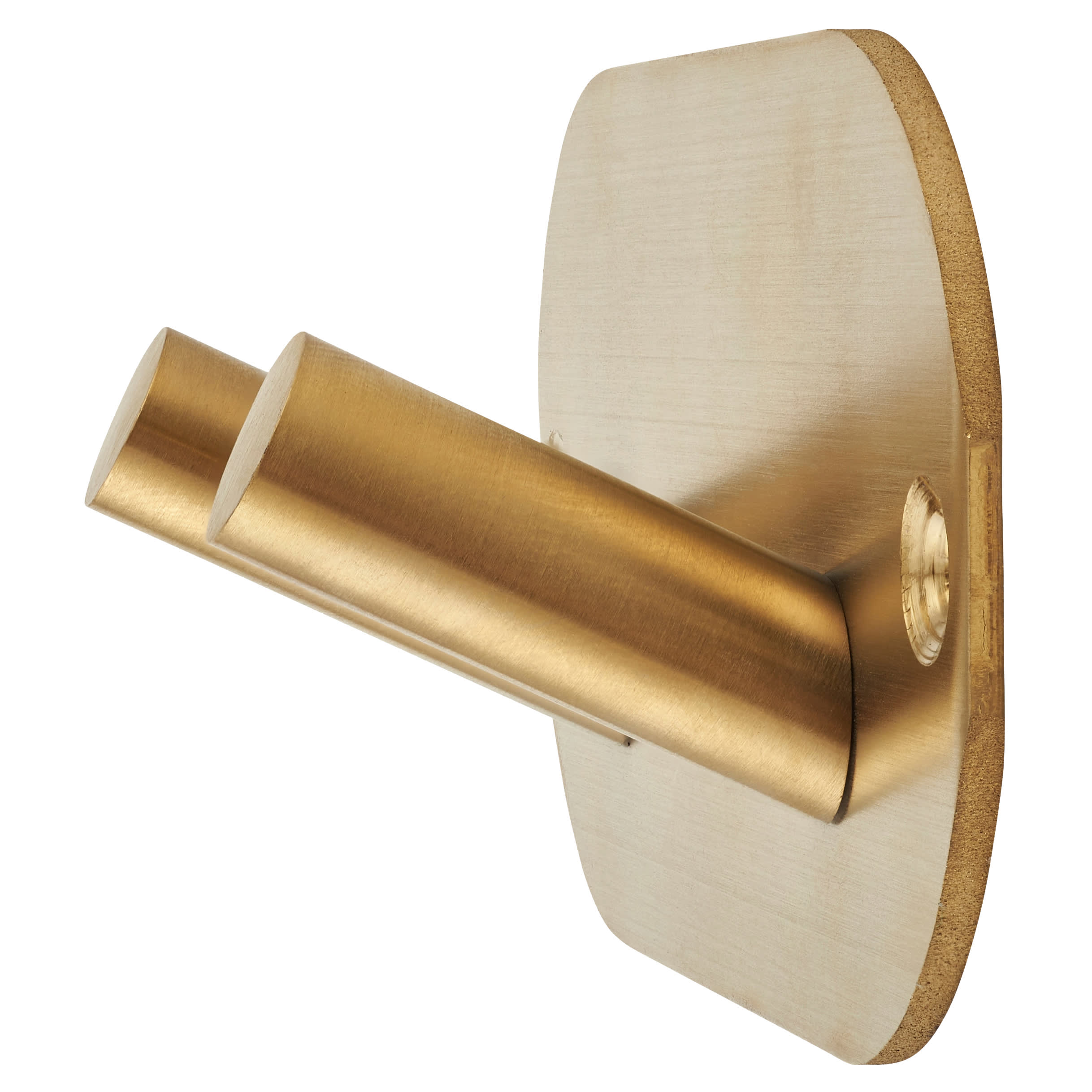 Radius Horizontal Hook Plate - 94 x 46mm - 2 Hooks - PVD Satin Brass - view 2