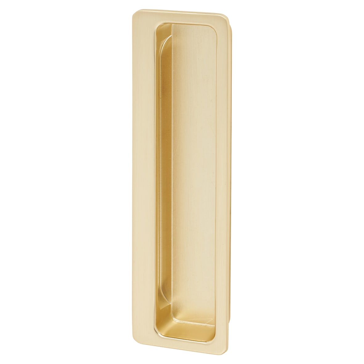 Alton Rectangular Flush Cabinet Pull Handle - 113 x 33mm - Satin Brass - view 2