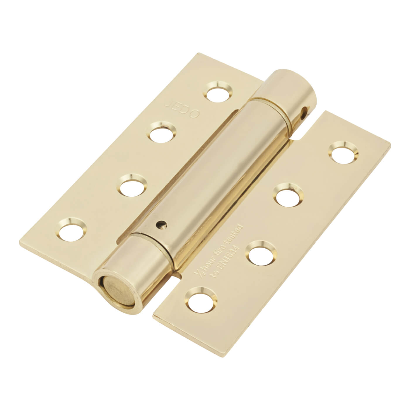 Adjustable Self Closing Fire Door Spring Hinge - 102 x 76 x 3mm - Polished Brass - Pack of 3 - view 2