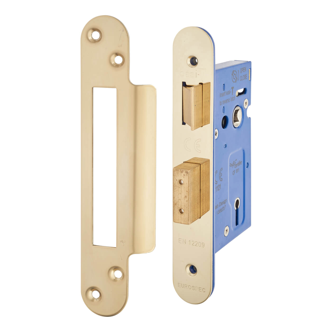 Architectural Bolt Through 3 Lever Sashlock - 65mm Case - 44mm Backset - Radius - PVD Brass - view 2